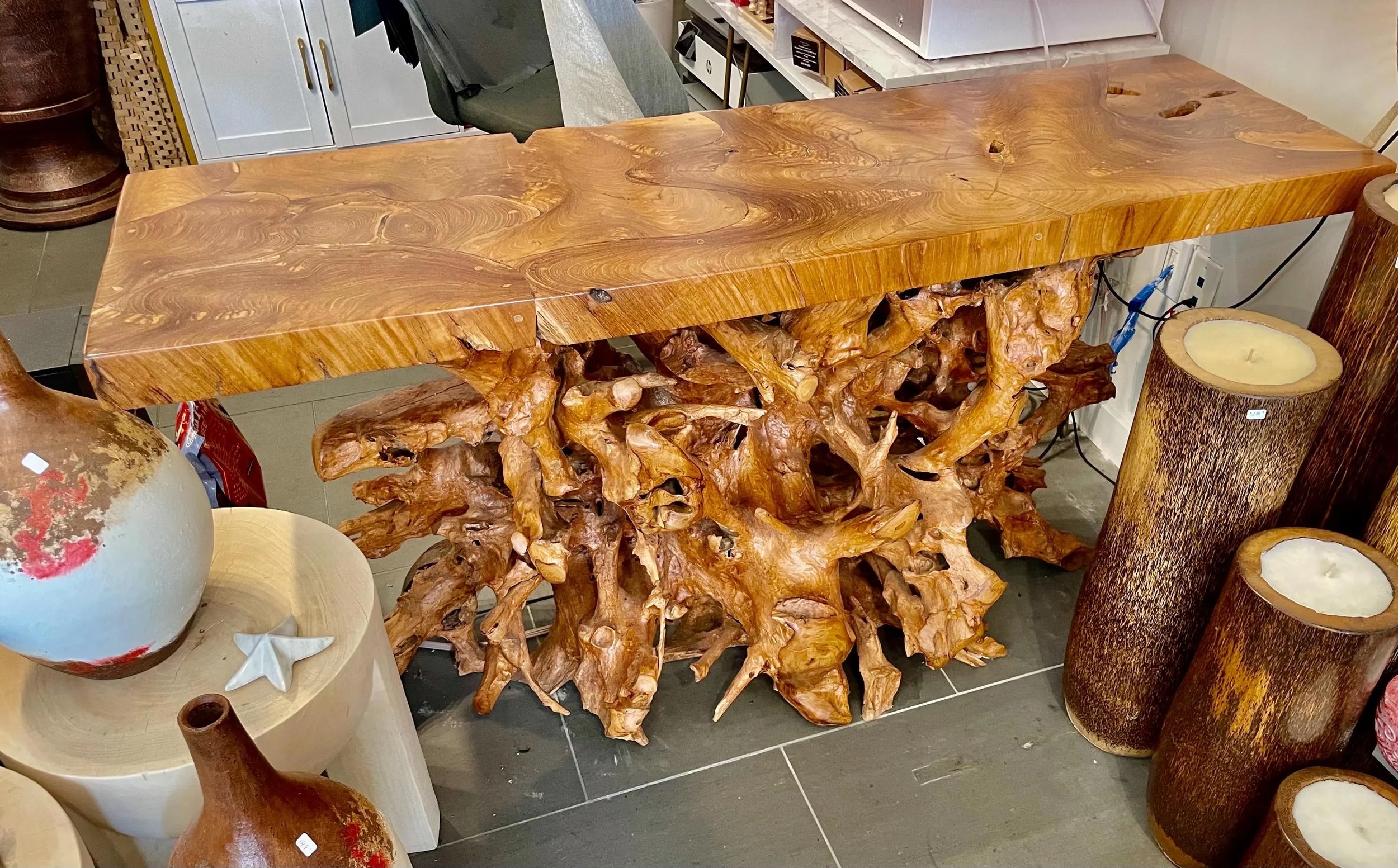 Reclaimed Teak Root Console.jpeg