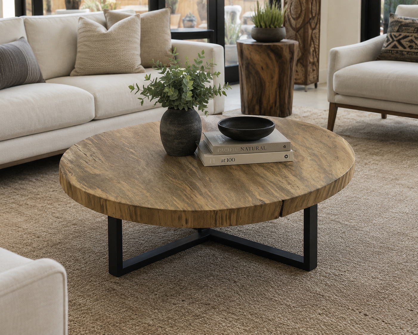 Custom Round Tamarind Coffee Table