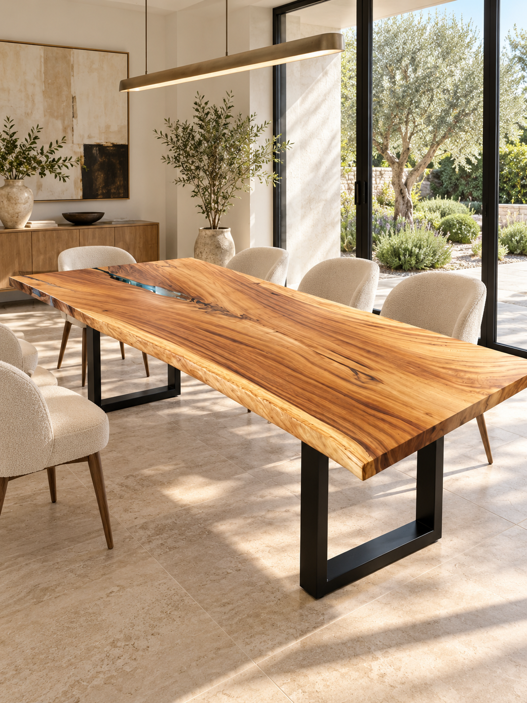 Acacia table with epoxy blue resin in a modern home.png