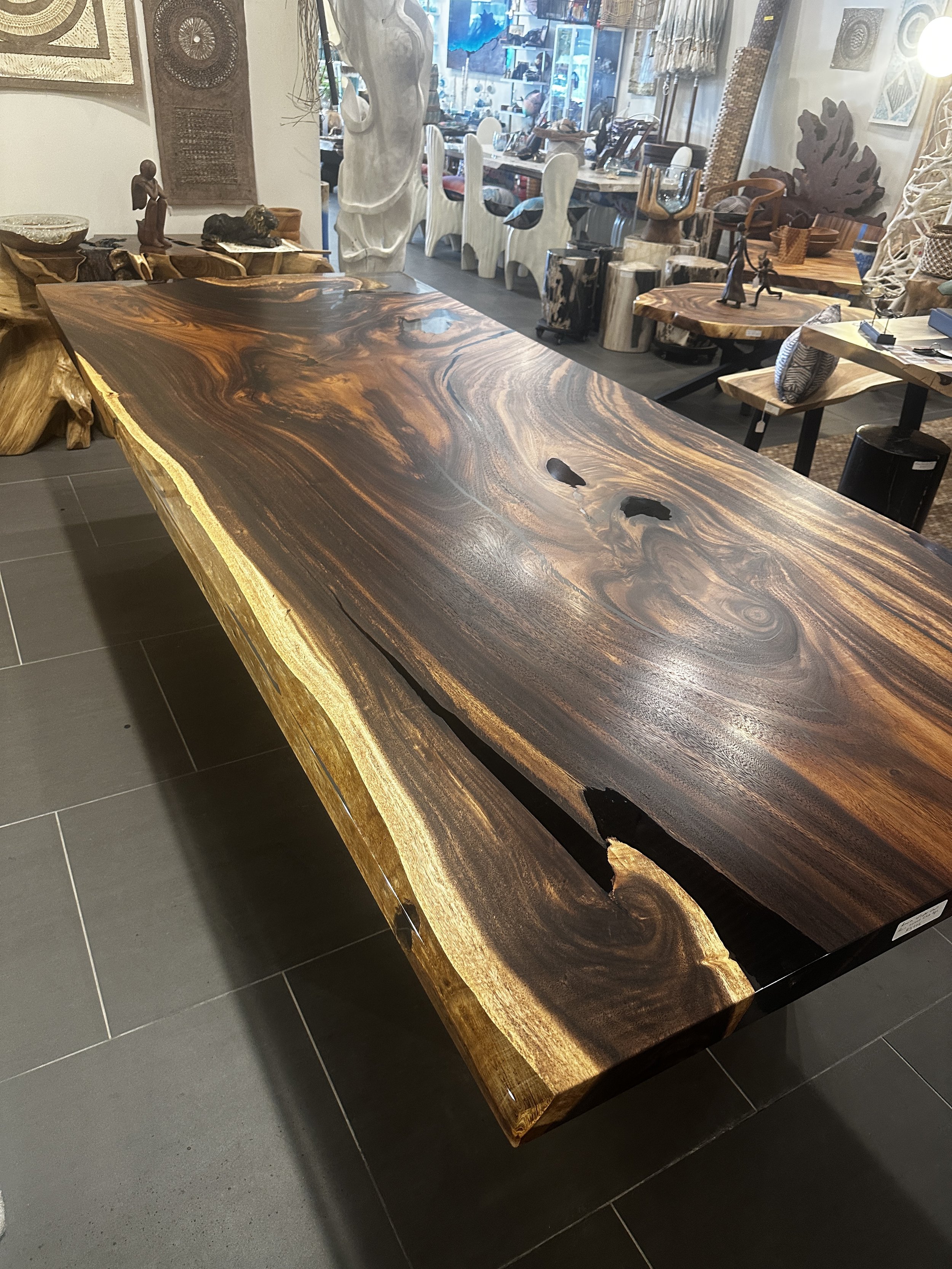 9' 5" Acacia Table with Crystal clear resin
