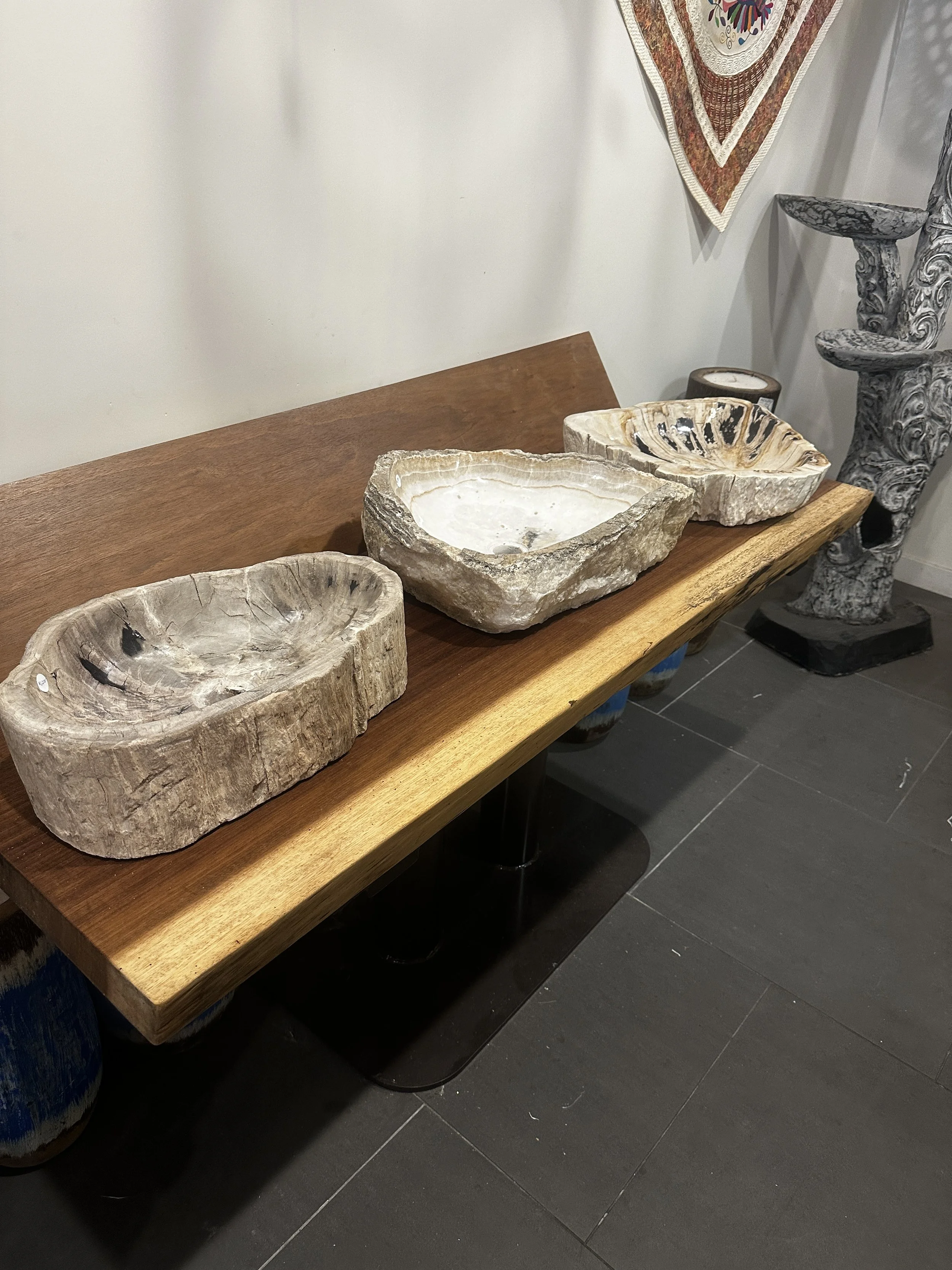 3 petrified sinks on display.JPG