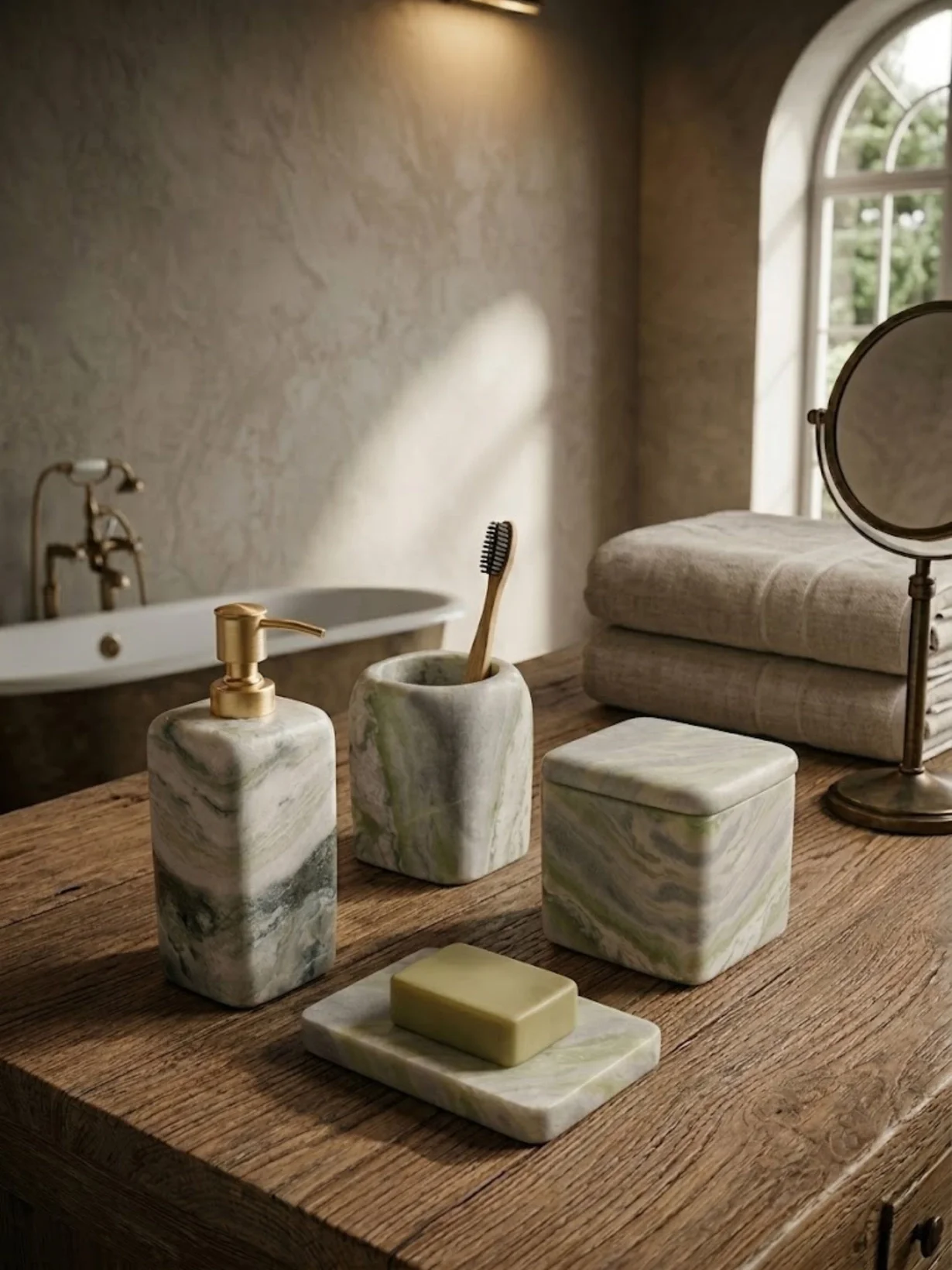Green Onyx 4 oiece bathroom set.webp