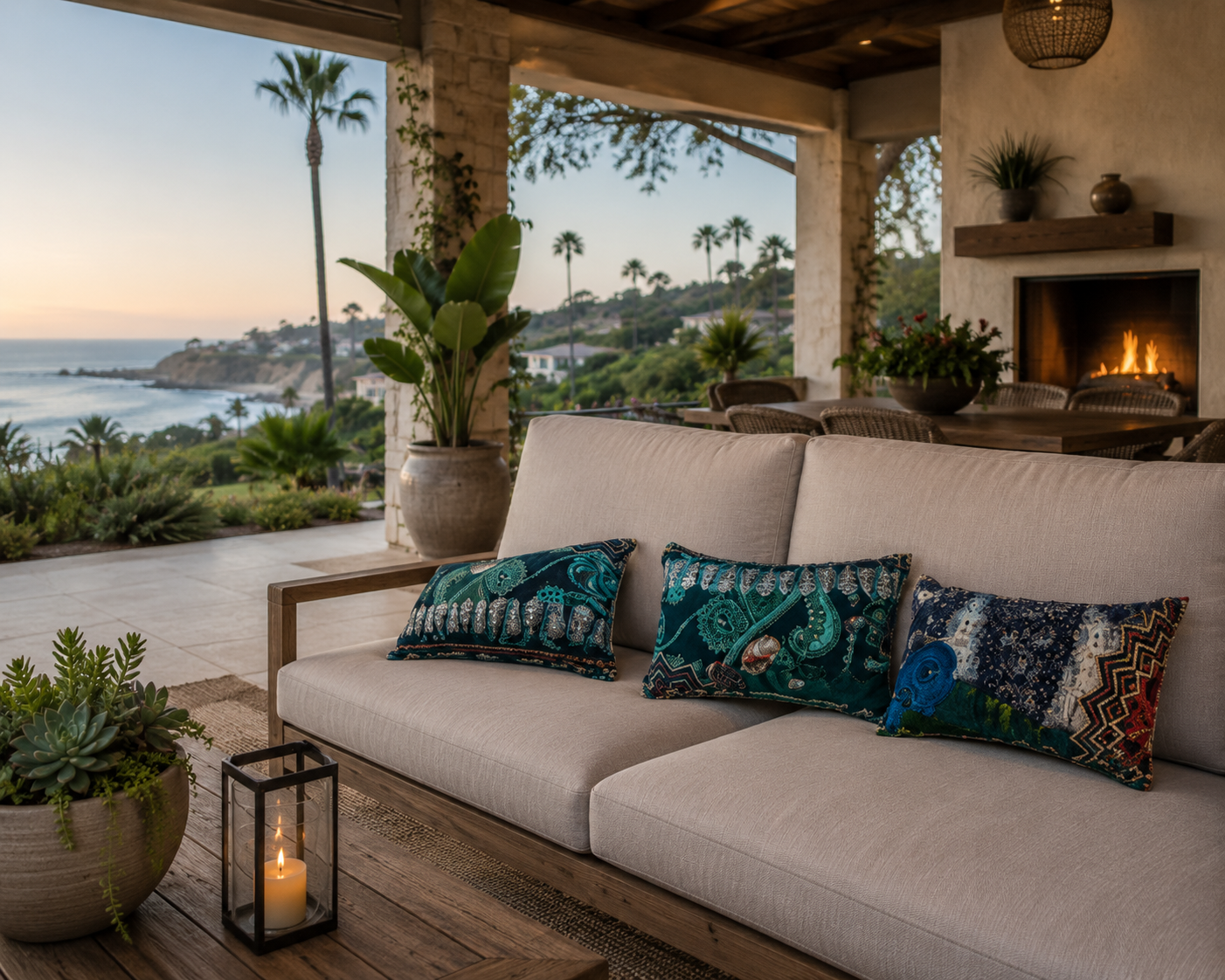Outdoor Lumbar Pillow - Agua and Terra Pillow
