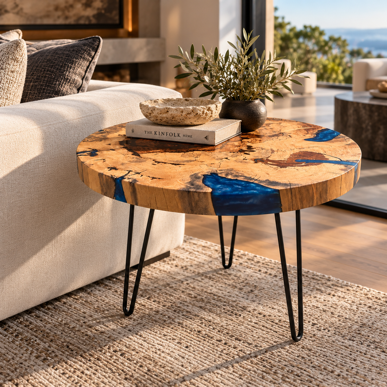 22" round tamarind end table with Ocean Blue resin.PNG