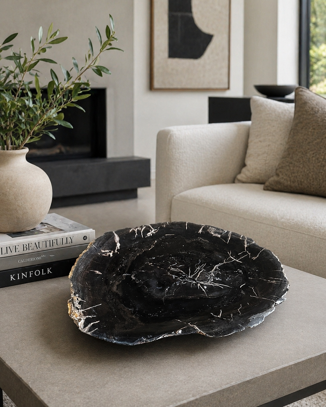 Black Petrified Plate