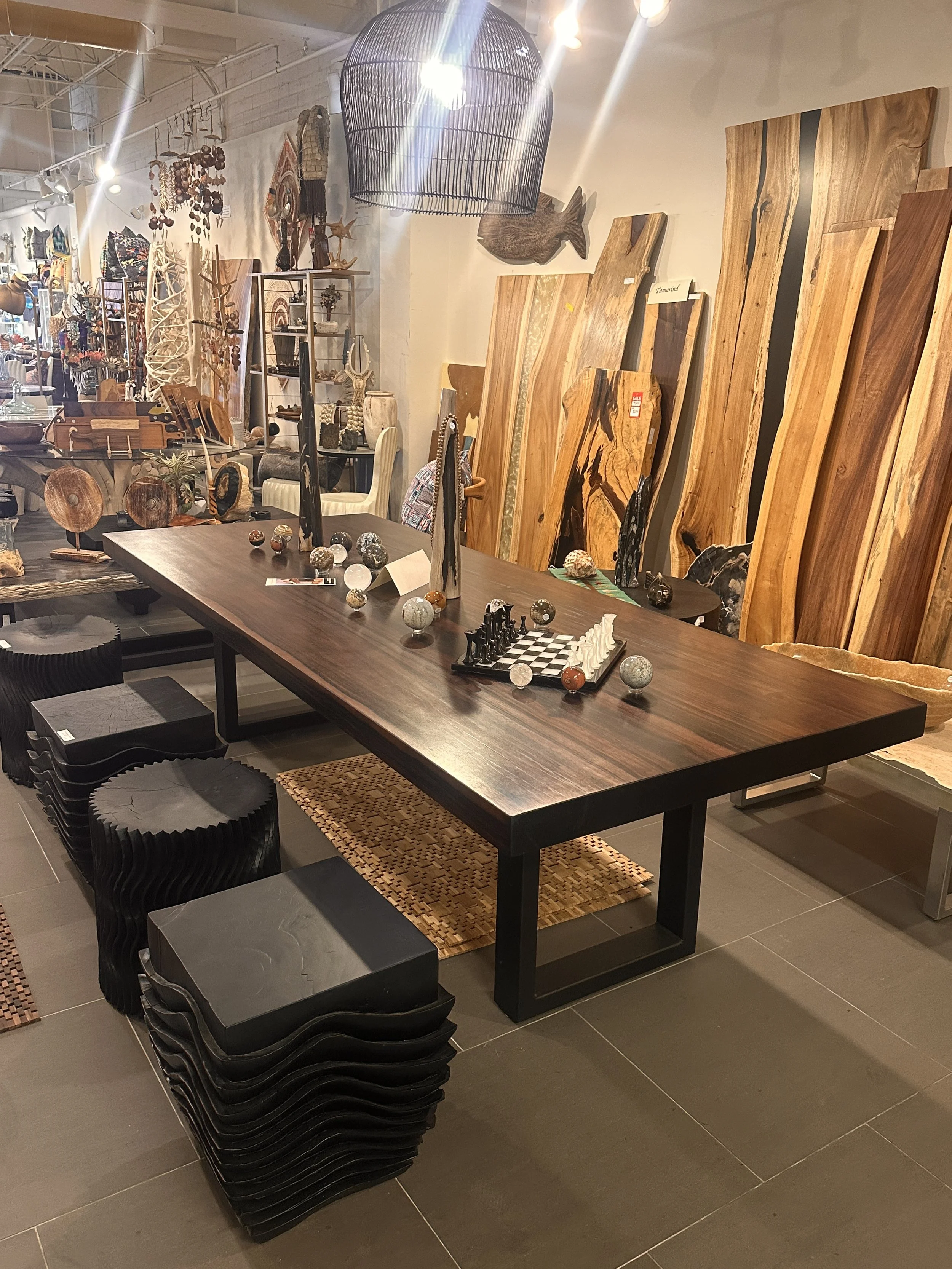 Handcrafted Ebony Wood Dining table.JPG