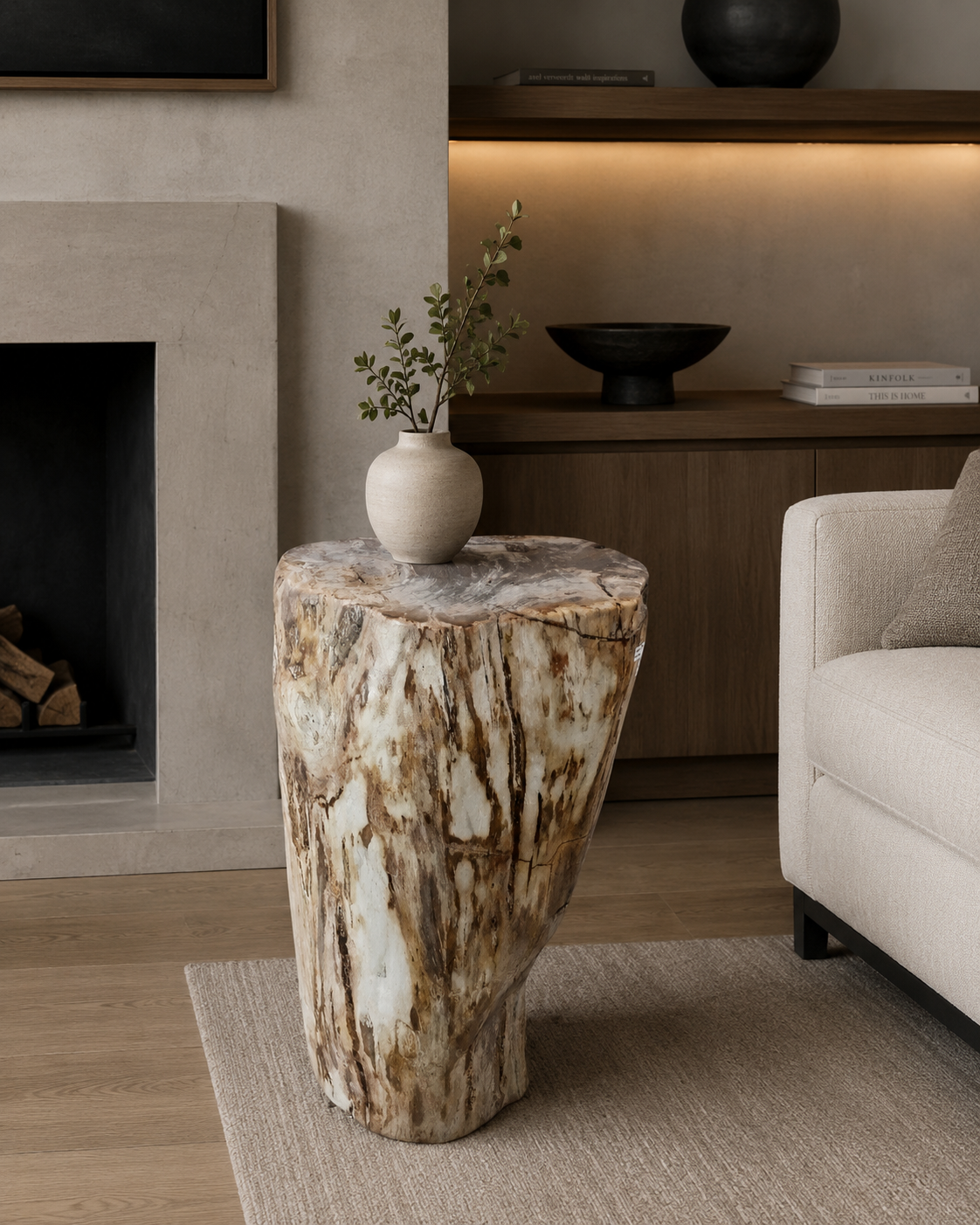 Petrified Stump with Gold and Cream Tones