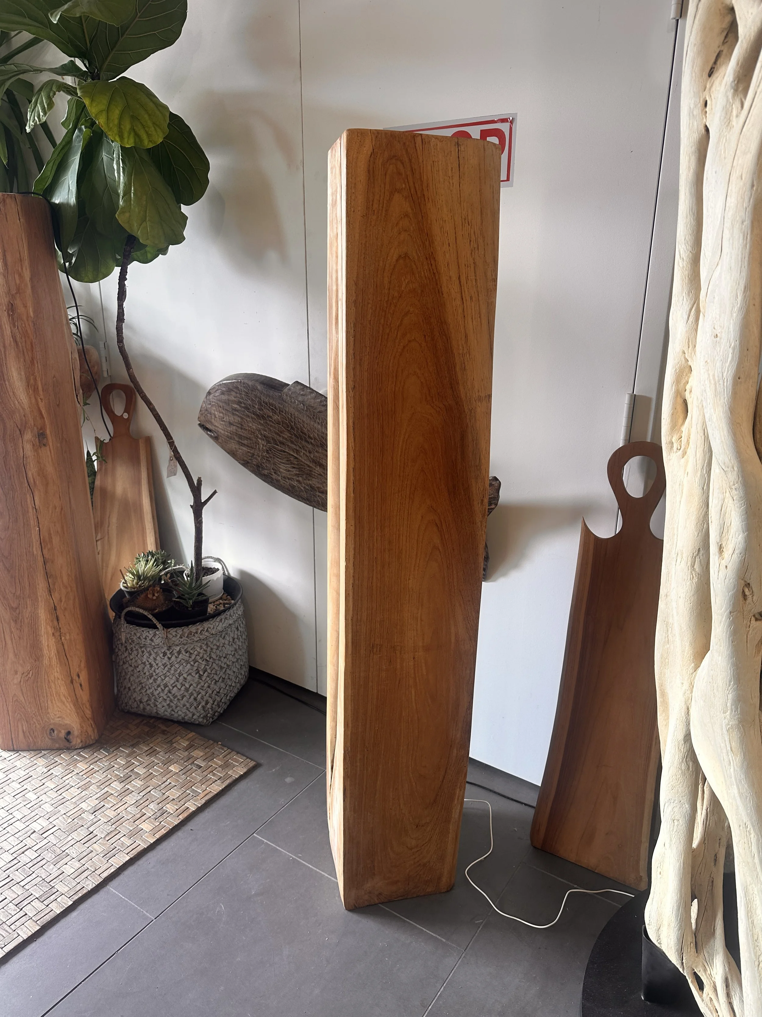 Teak light 62" sculpture.JPG