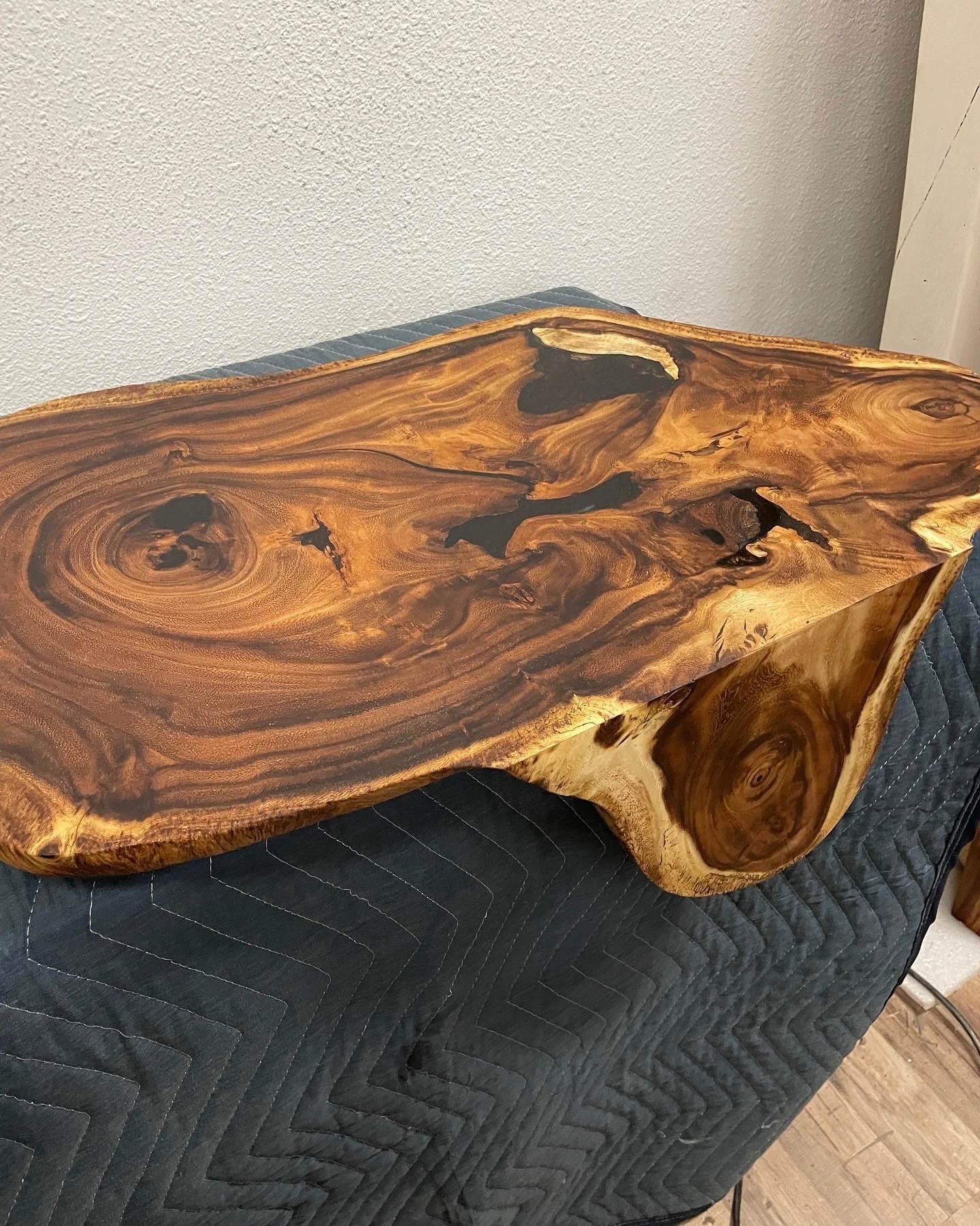 Handcrafted custom live edge table La Jolla San Diego