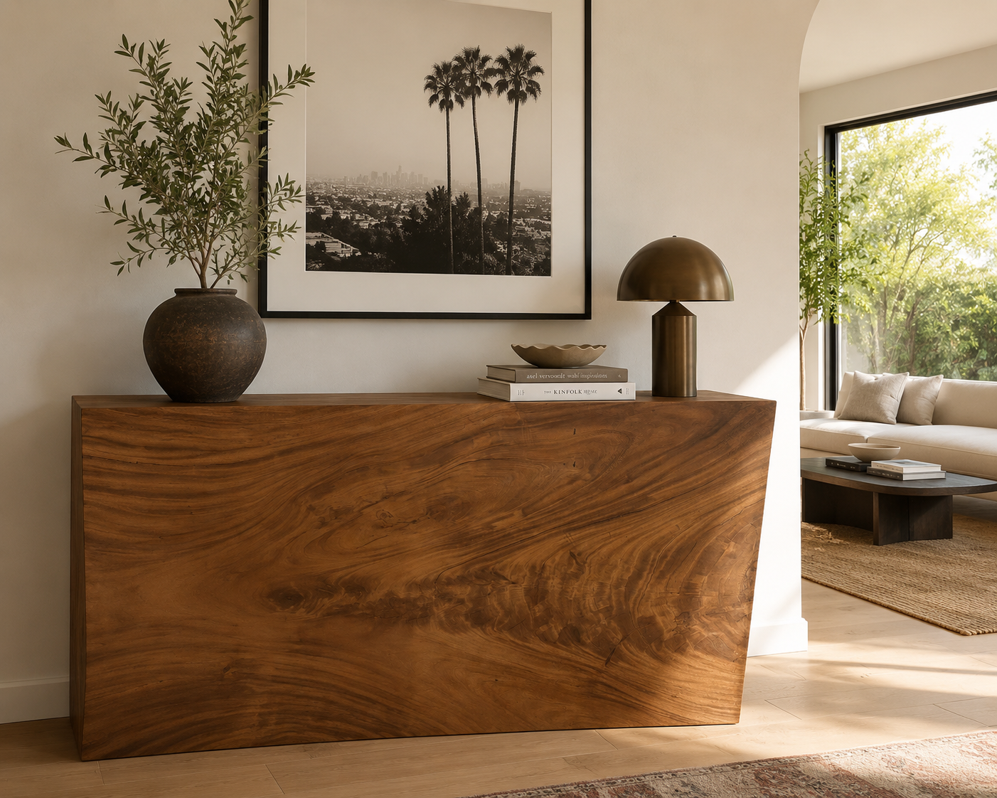 Solid Acacia Block Console/ Coffee table