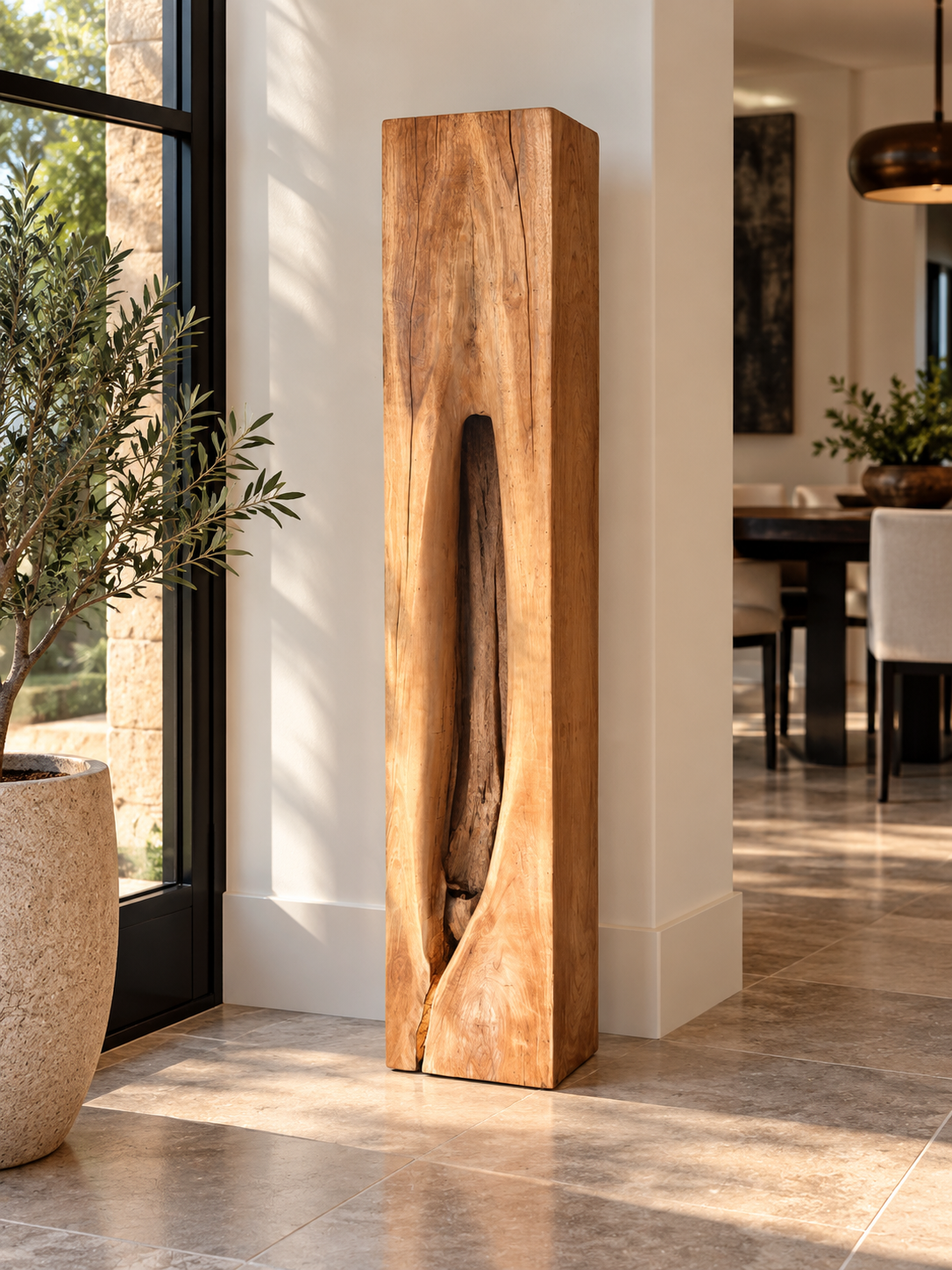 62" Teak Floor Lamp / Sculpture