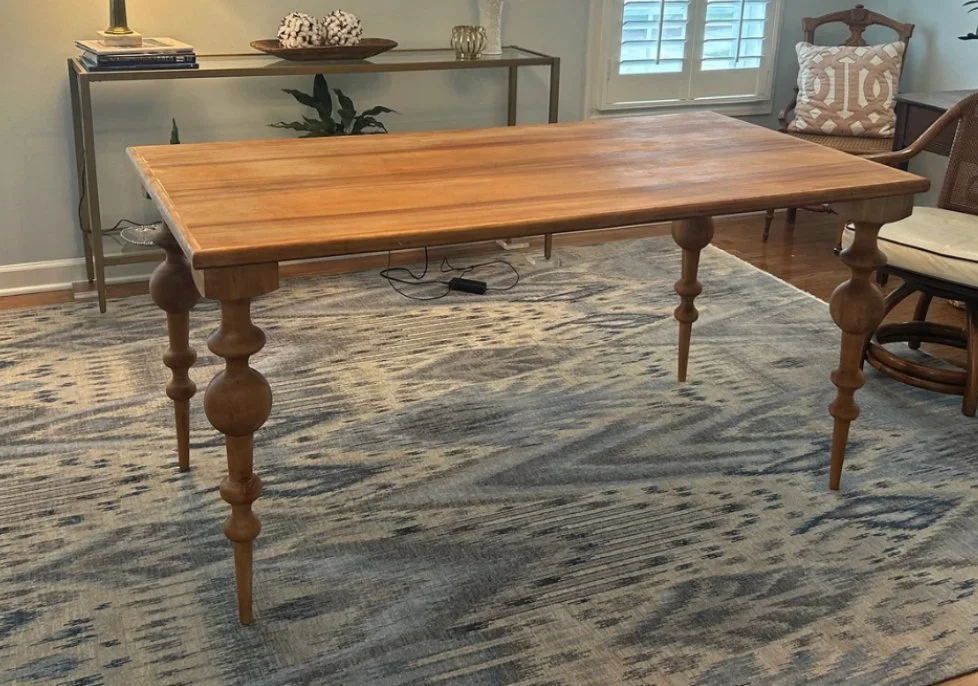 Multi-slab wood dining table handcrafted in San Diego by Indigenous by La Rue
