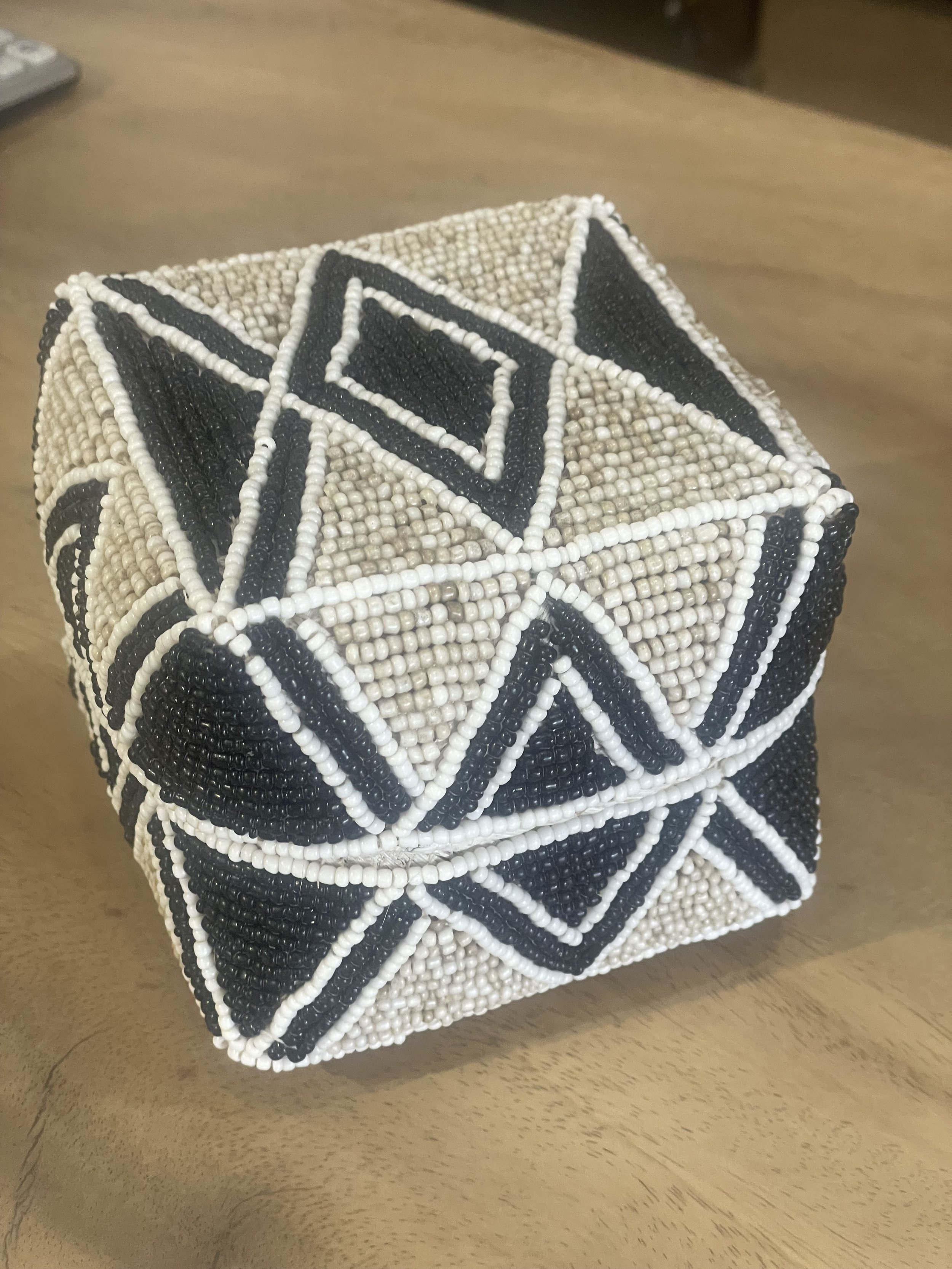 Black and Tan Beaded box