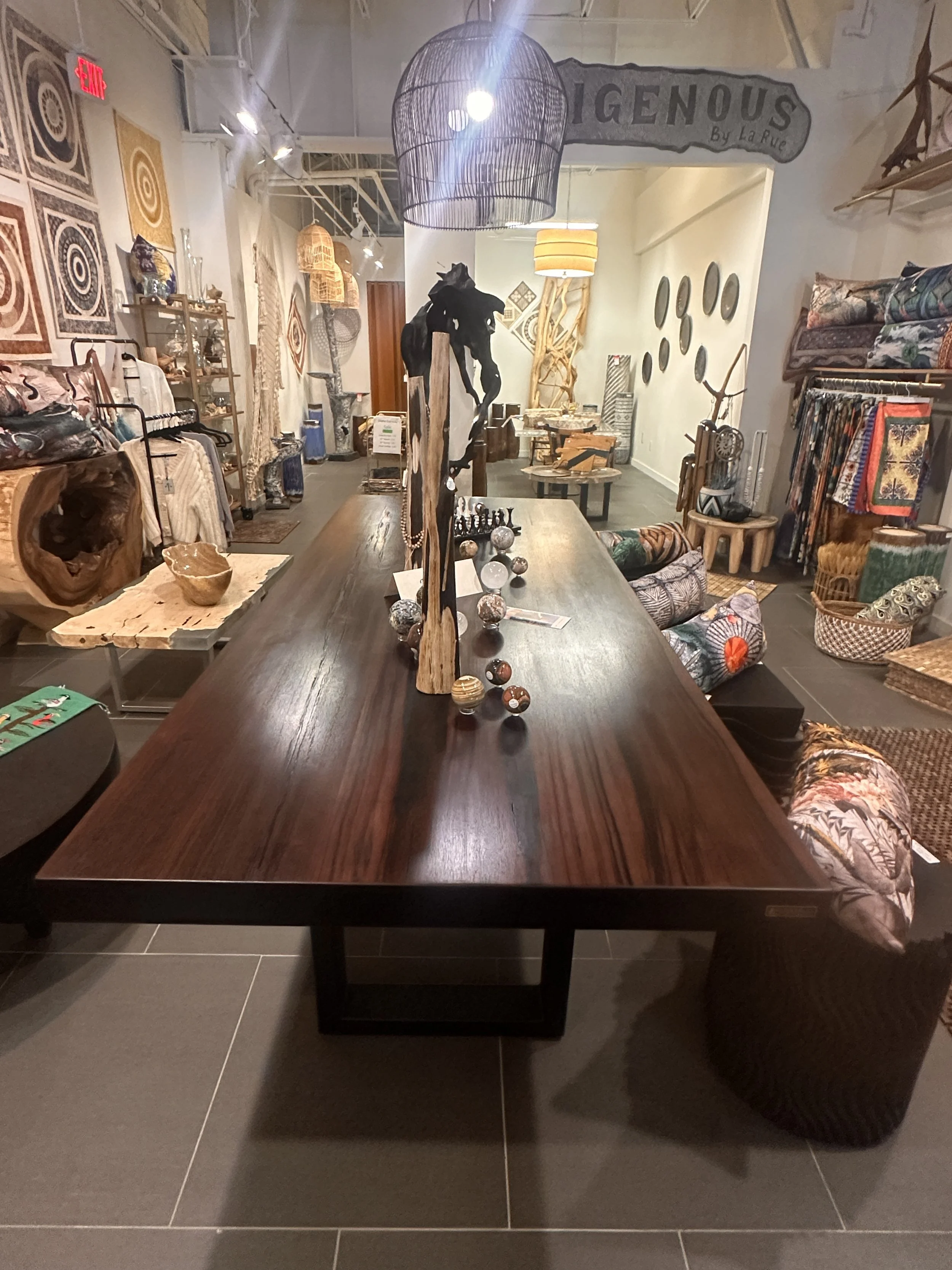 Ebony dining table in La Jolla showroom.JPG