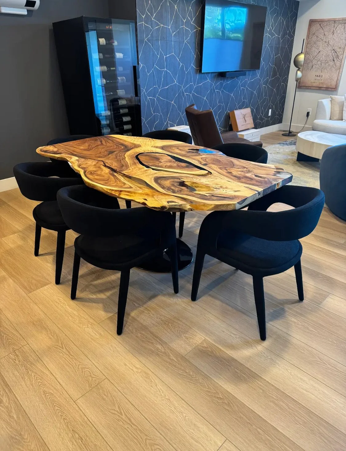 One-of-a-kind custom dining table designed for a Scottsdale Arizona home.