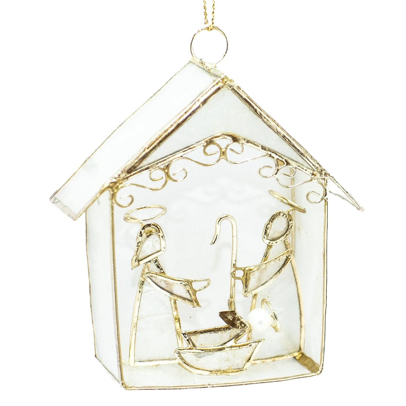 Capiz Nativity House Ornament
