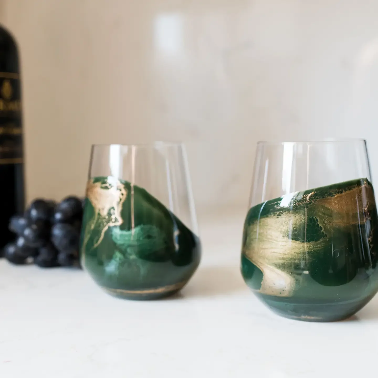 Emerald Green Resin Wave glasses.webp