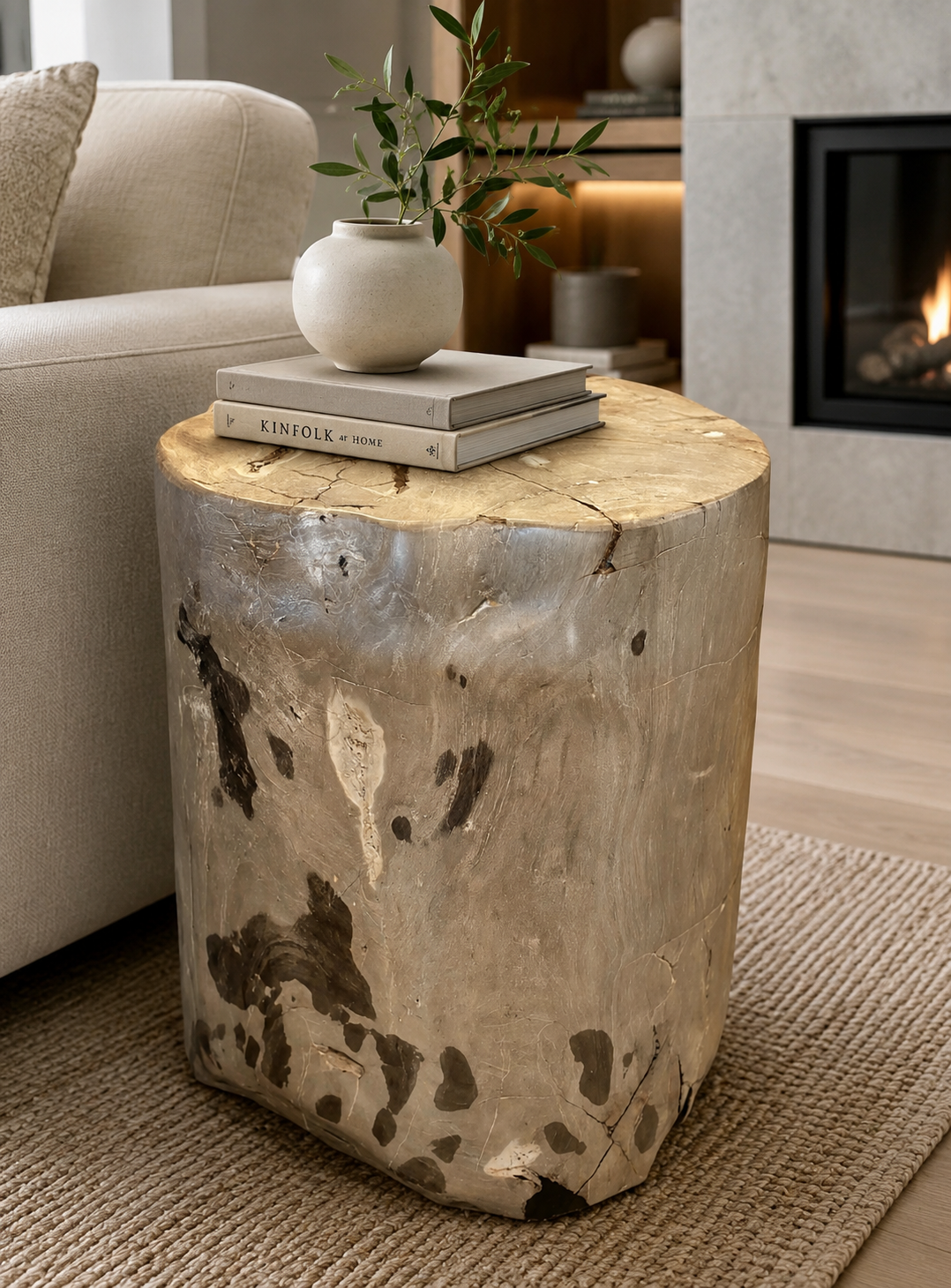 Petrified Stump -Gray Black and Tan
