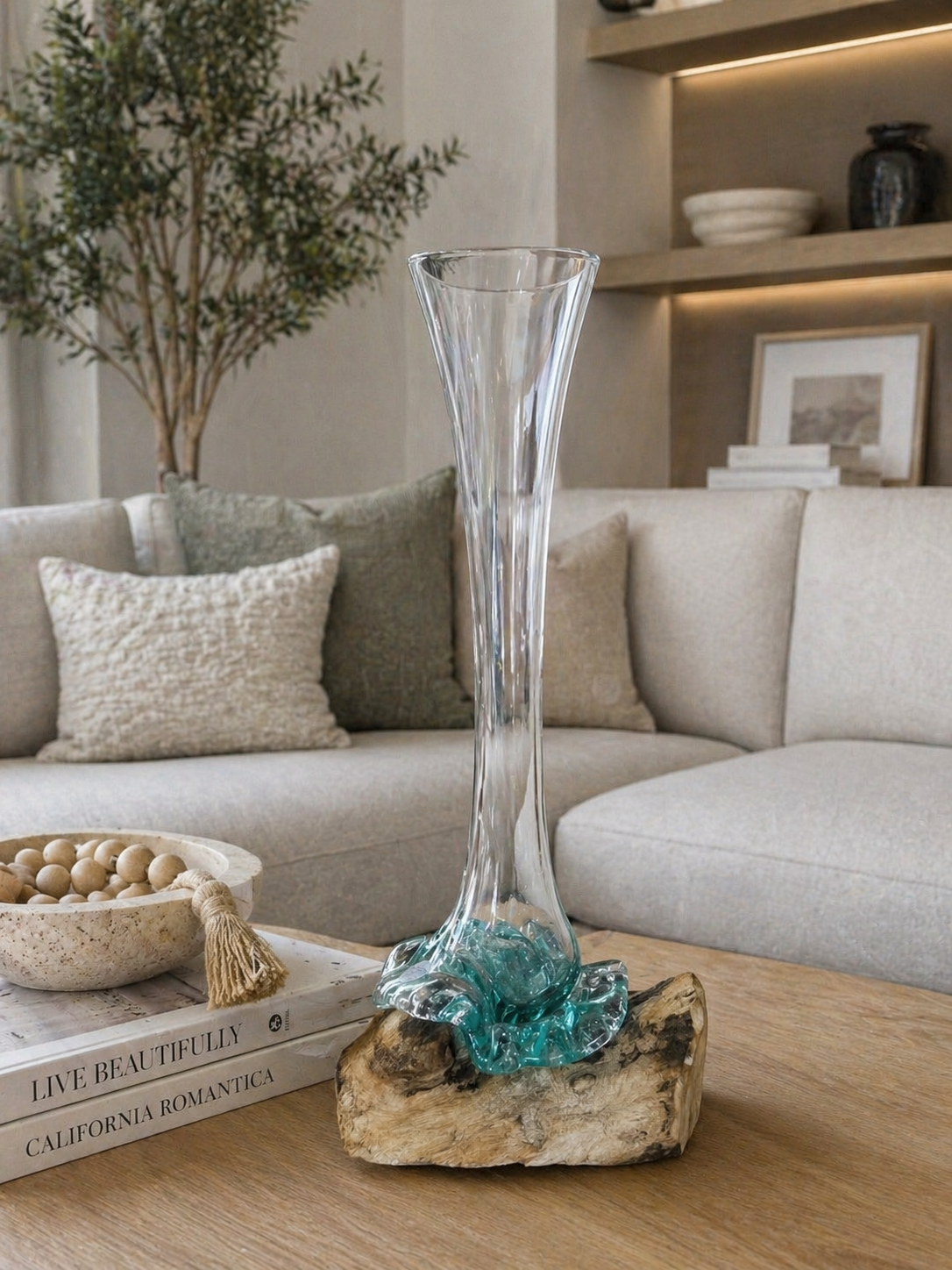 Blown Glass - Tall Vertical Vase