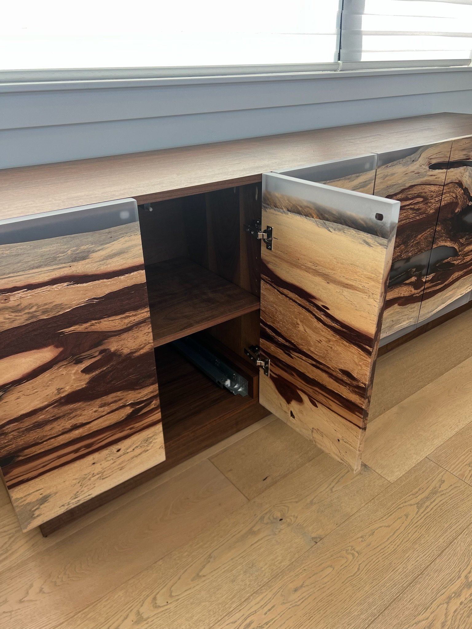 Custom credenza in Tamarind wood.JPG