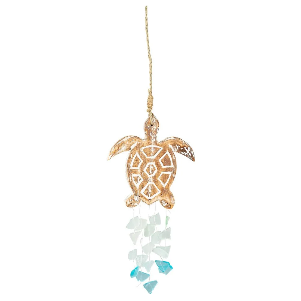 Turtle Wind chime with Sea Glass Chimes