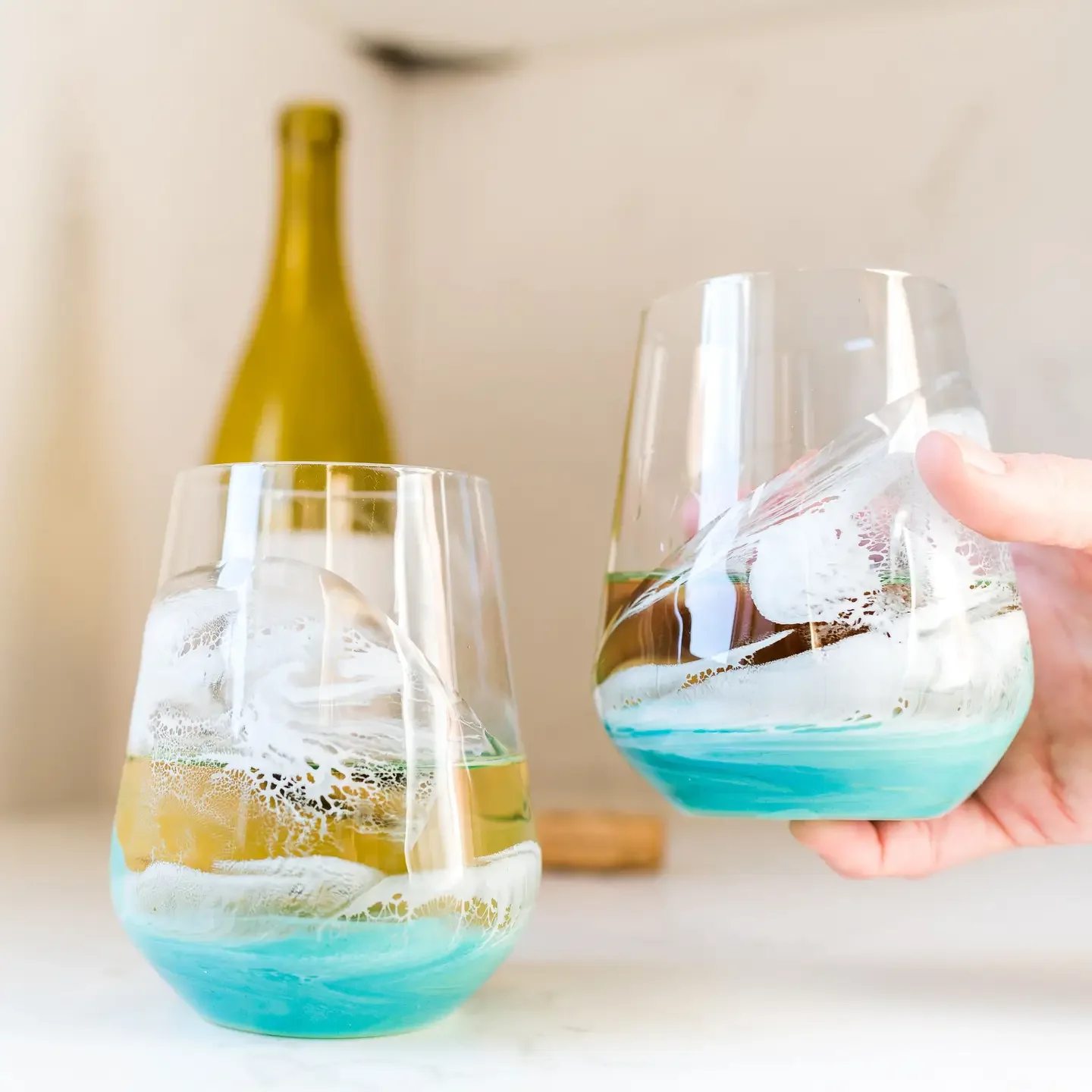 Carribean Blue Wave Glasses .webp