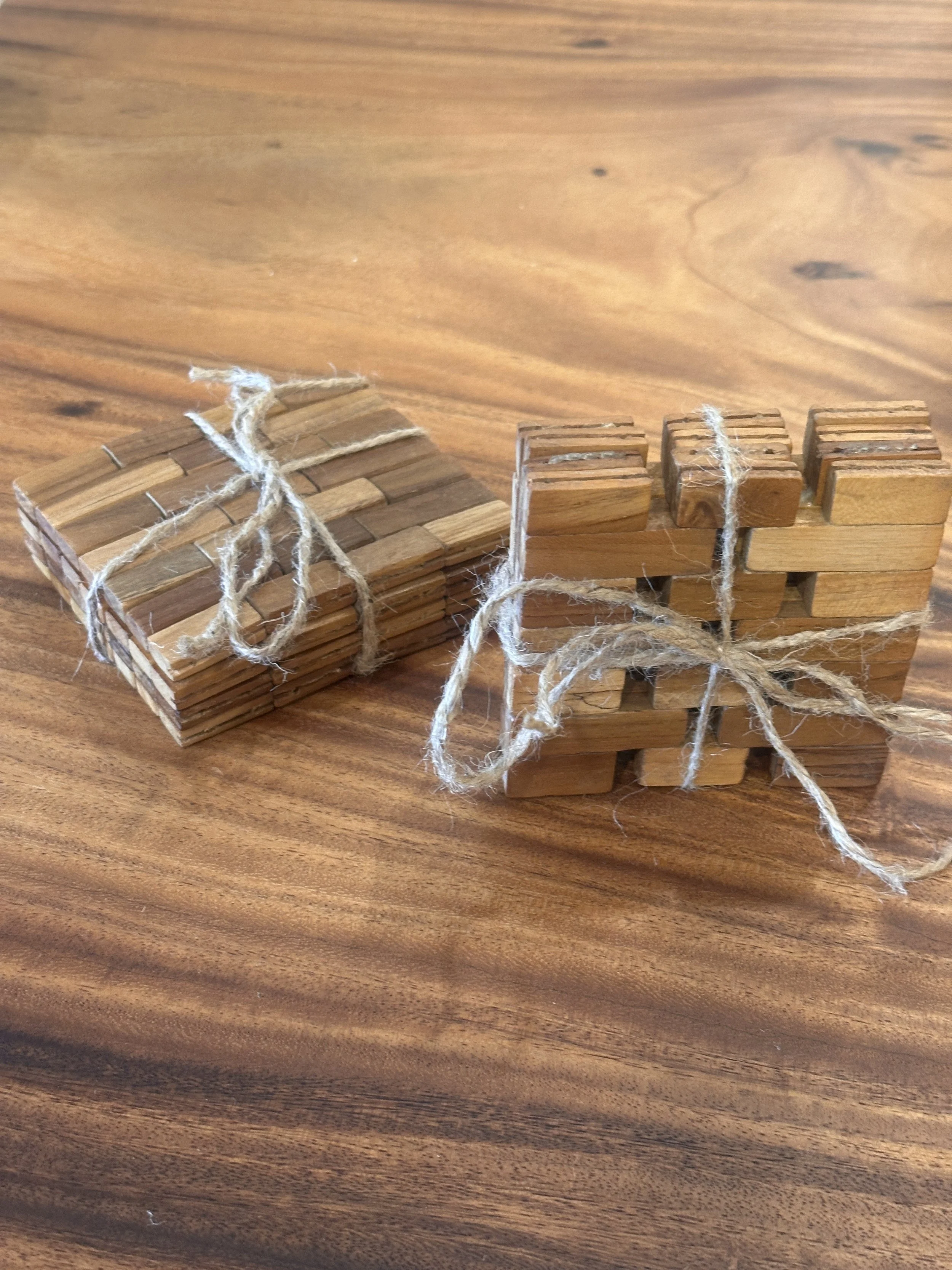 Teak basket weave coasters.JPG