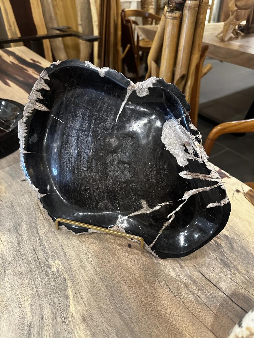 Petrified wood plate — INDIGENOUS by La Rue