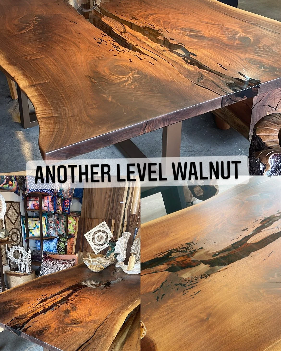 Custom walnut live edge dining table San Diego