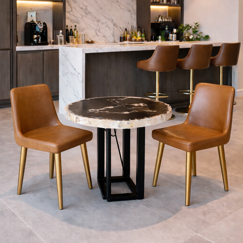 Petrified Round Bistro Table