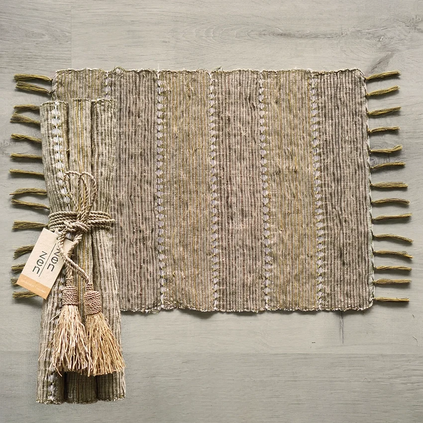 Vetiver Placemats set:6 | beige Stripes.webp