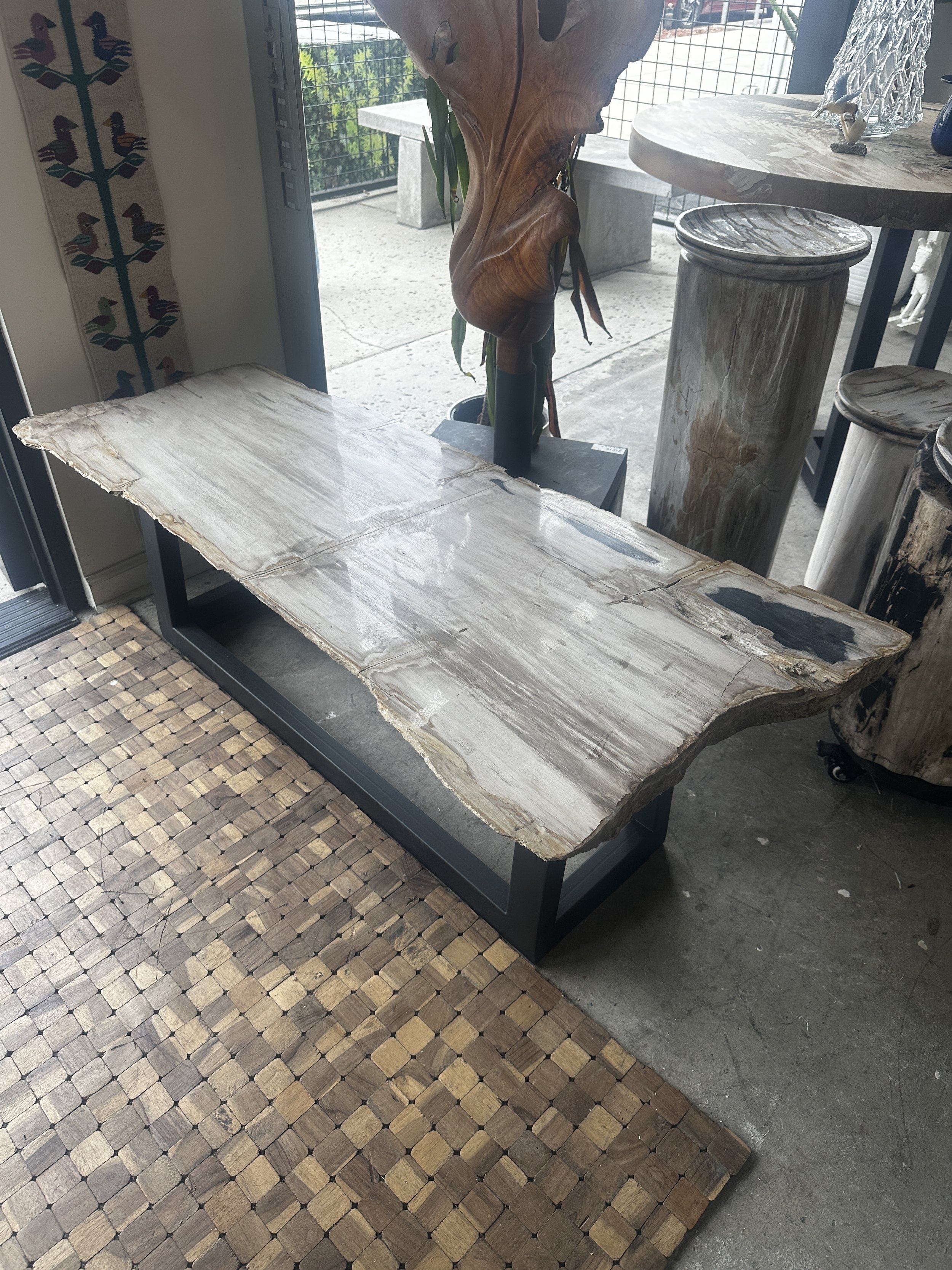 White Petrified Coffee Table