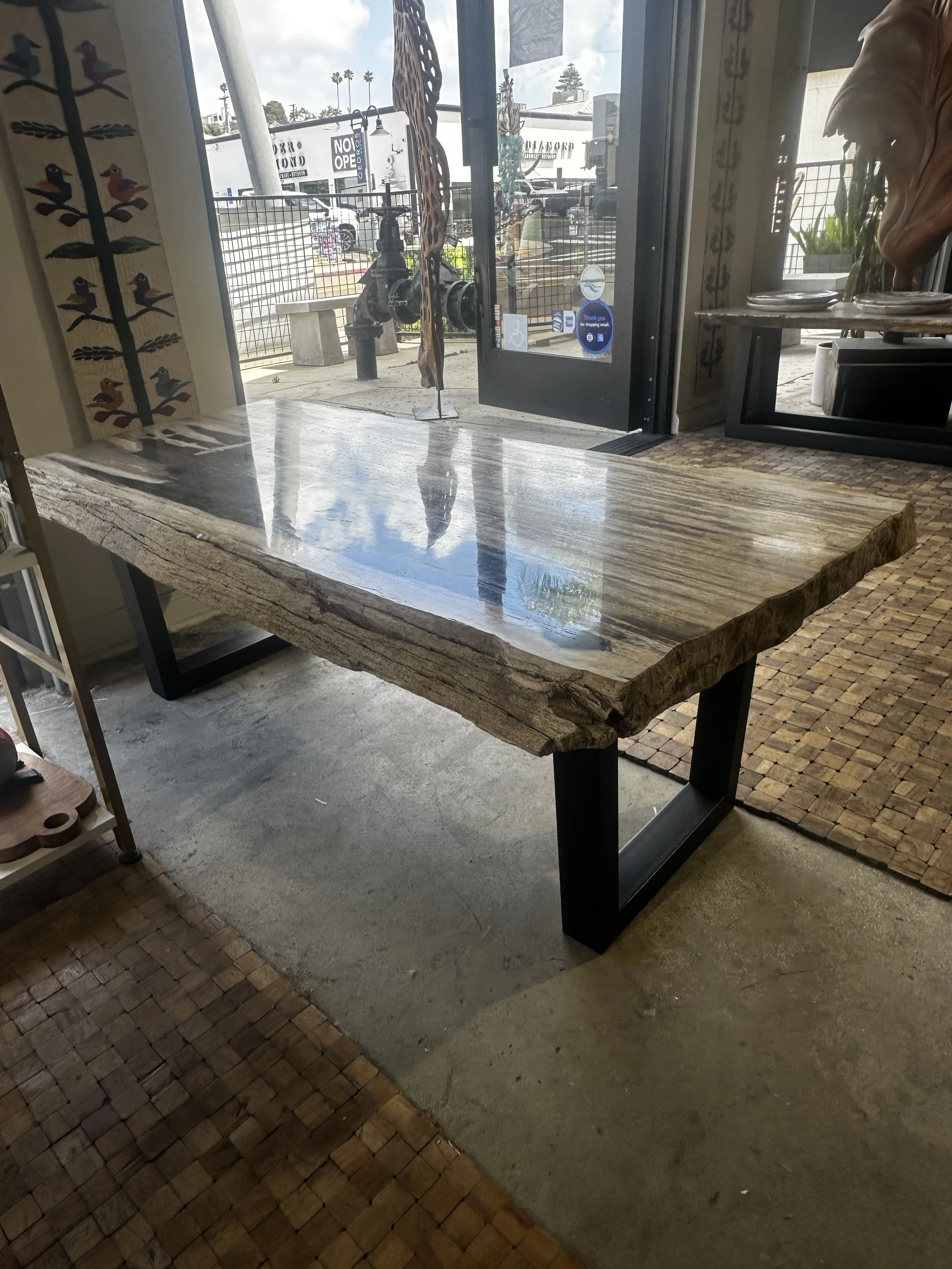 Thick petrified coffee table.JPG