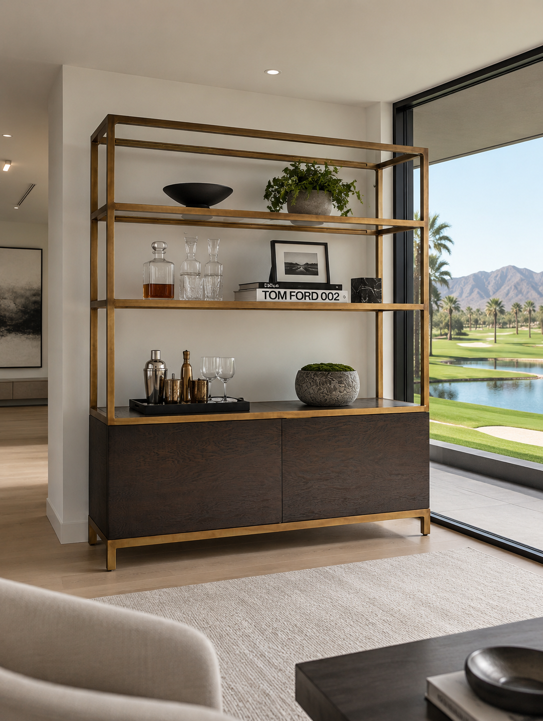 Custom Glass bookshelf with Oak Cabinet.PNG