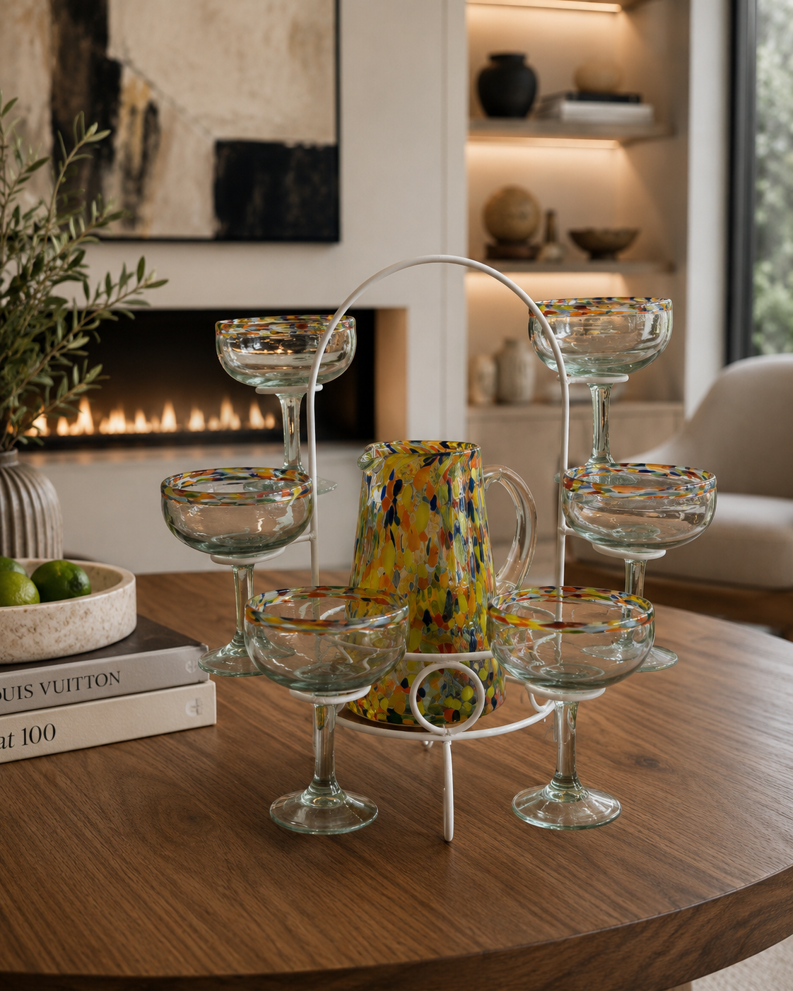 Blown gass margarita pitcher set.PNG
