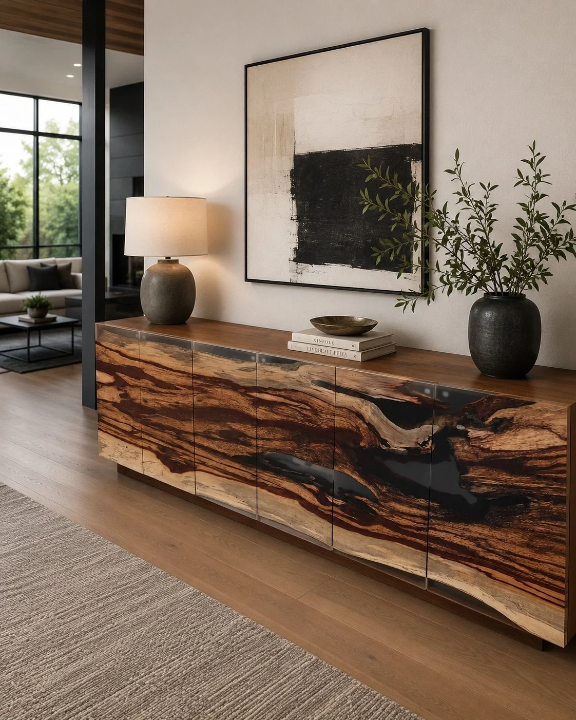 Luxury resin Credenza for a luxury Nashville Tennessee home.
