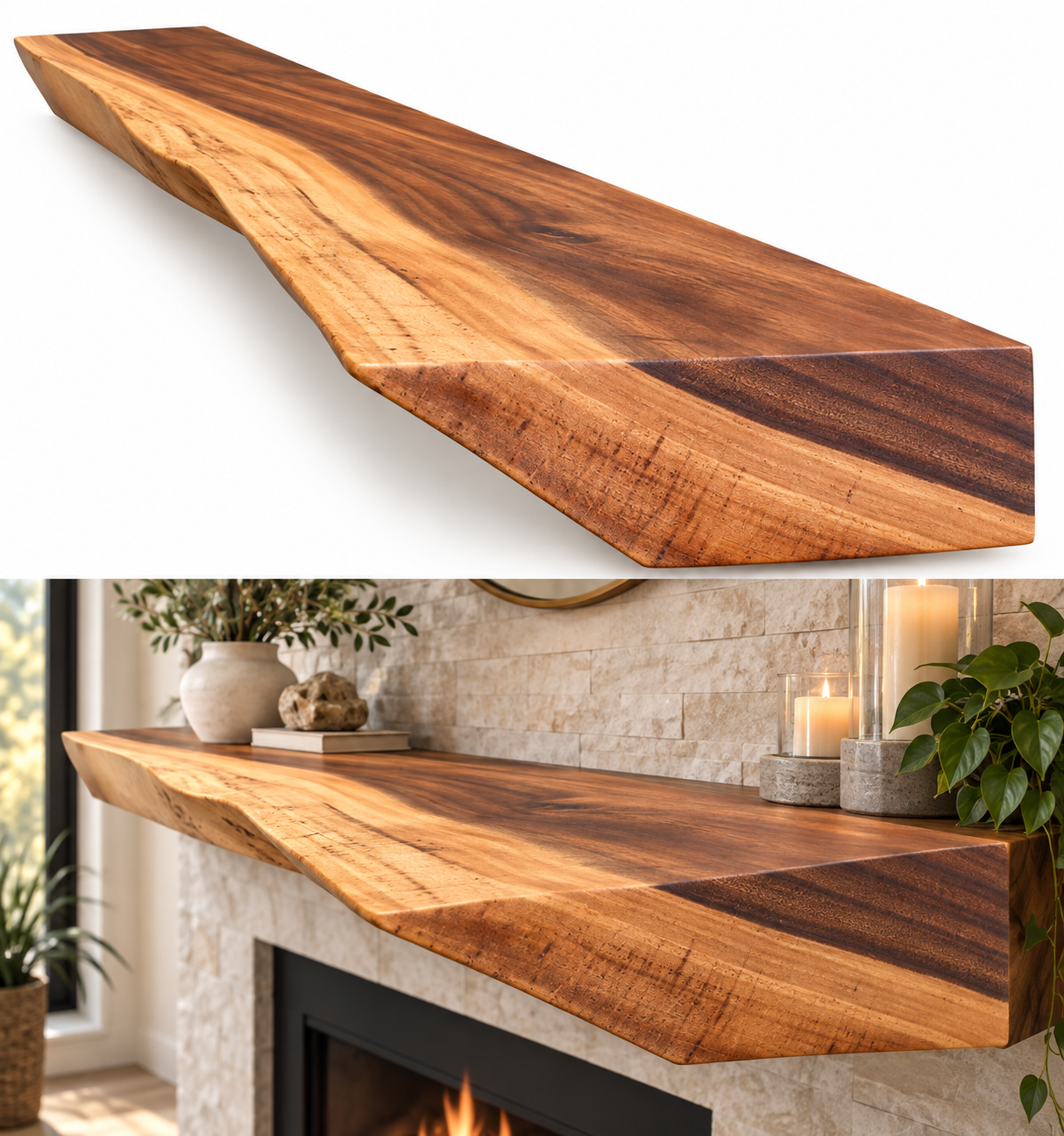 Custom Acacia Mantle - 49" L