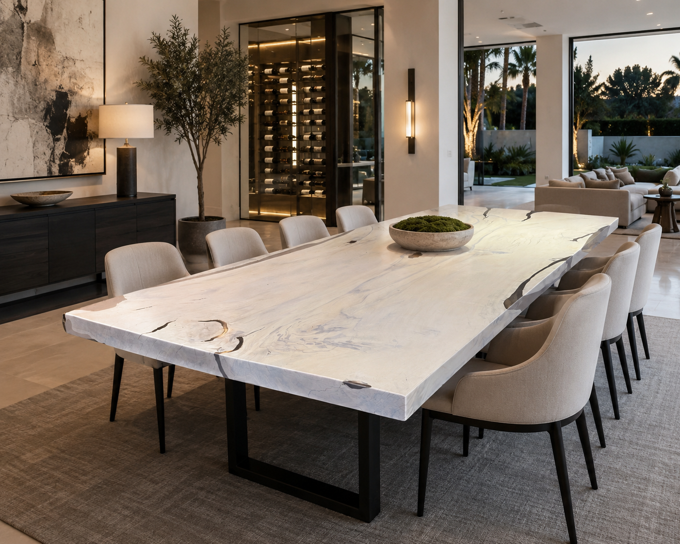 Luxury dining table in home .PNG