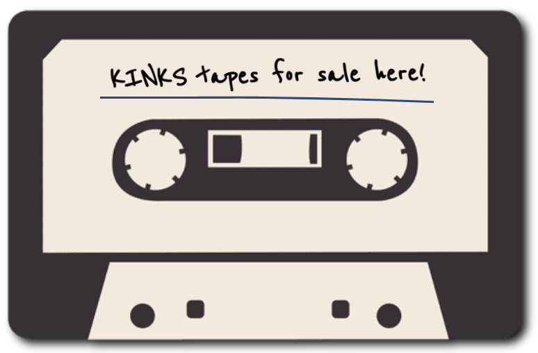 Kinks tapes for sale in the shop.