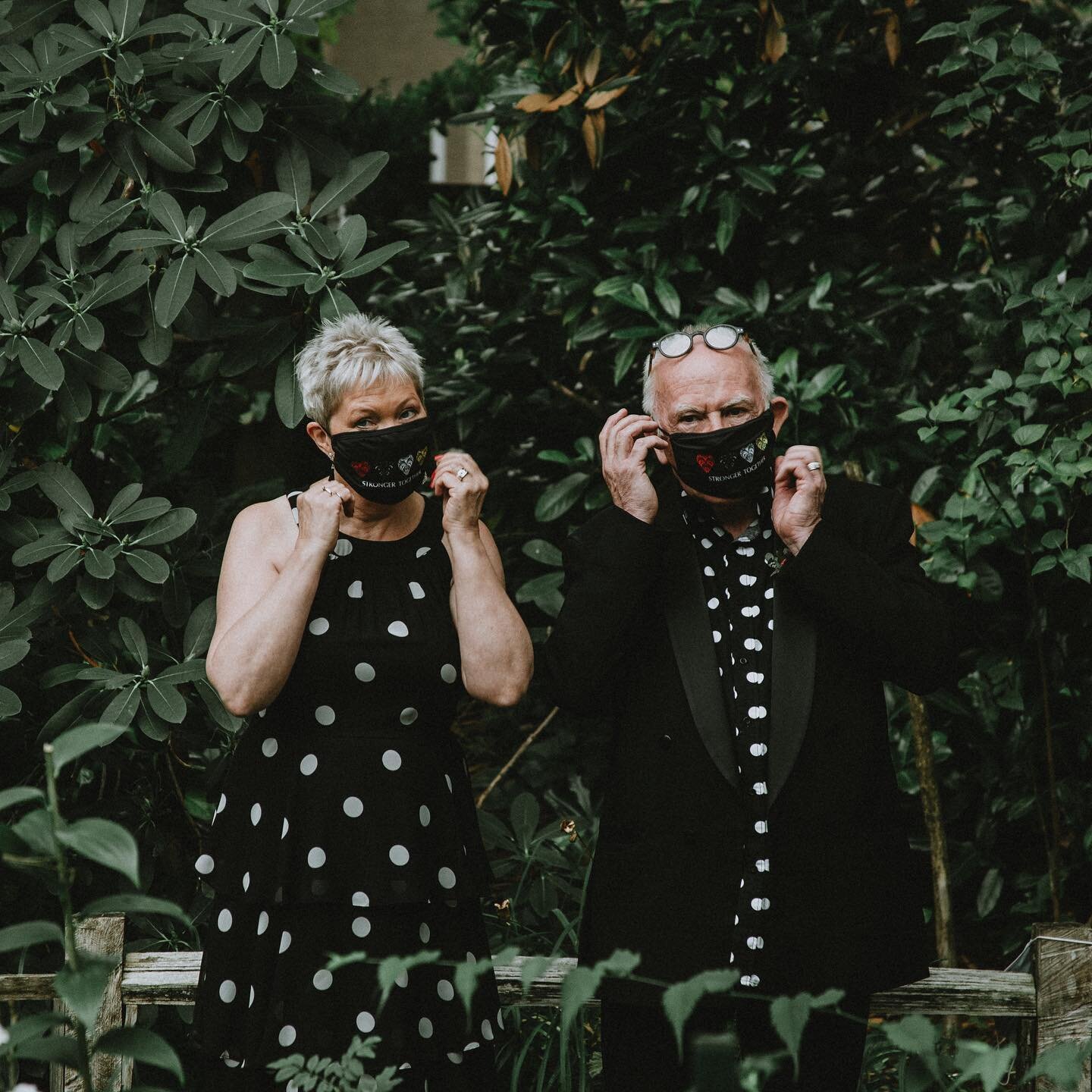 We wore our &lsquo;stronger together&rsquo; masks designed by @melzeagle for our Covid times wedding  Such great photos by @thewitkamps #covidwedding #stongertogether #wearyourmaskspeople