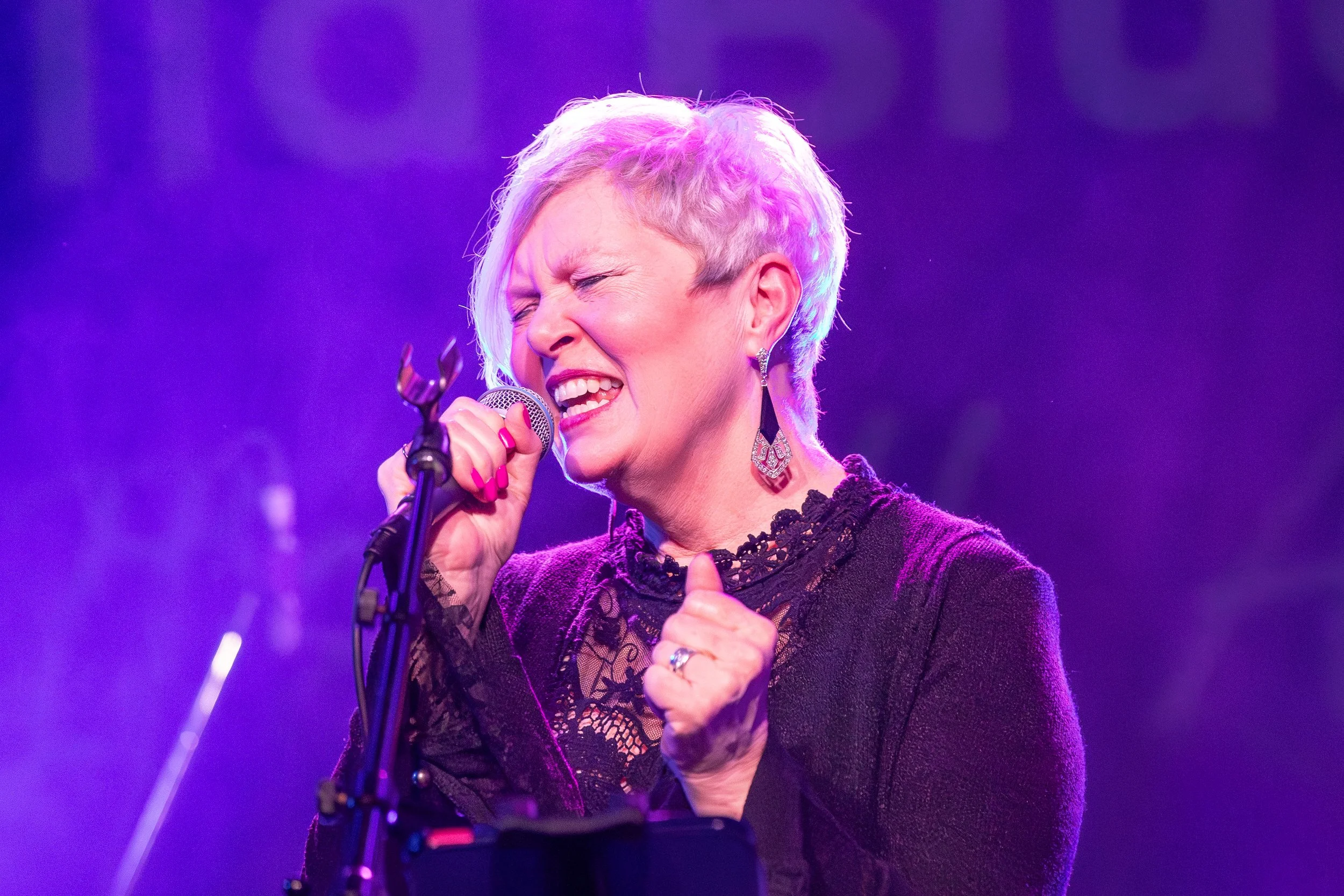 Darlene belting out tunes.