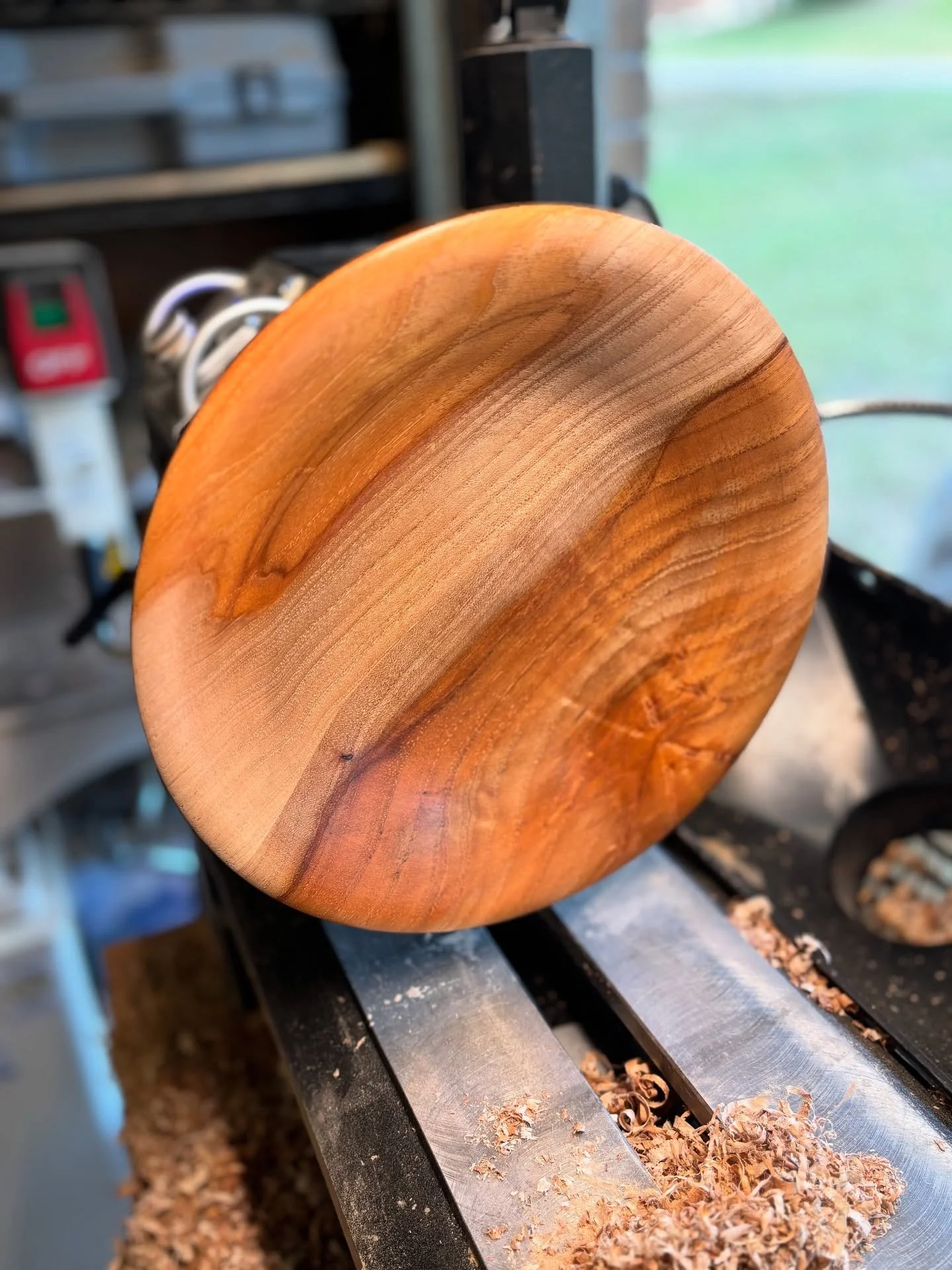 Turned this sweet platter after coming home inspired from my time at the @swat__woodturning_symposium_  last weekend. I made it out of two pieces of native TX Pecan that I glued together to make the full sized blank I was looking for. It also allowed