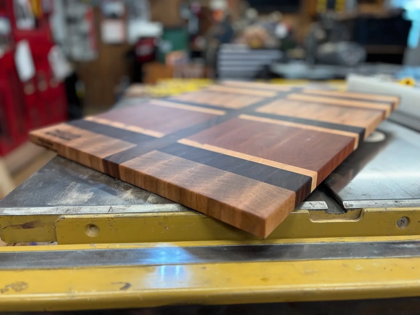 Another dough board is ready for a new home!  This beauty came in at 18&rdquo; deep, 24&rdquo; wide, and just under an inch thick. I&rsquo;ll be making a matching shelf out of walnut and native TX pecan so that it can be displayed vertically on the w