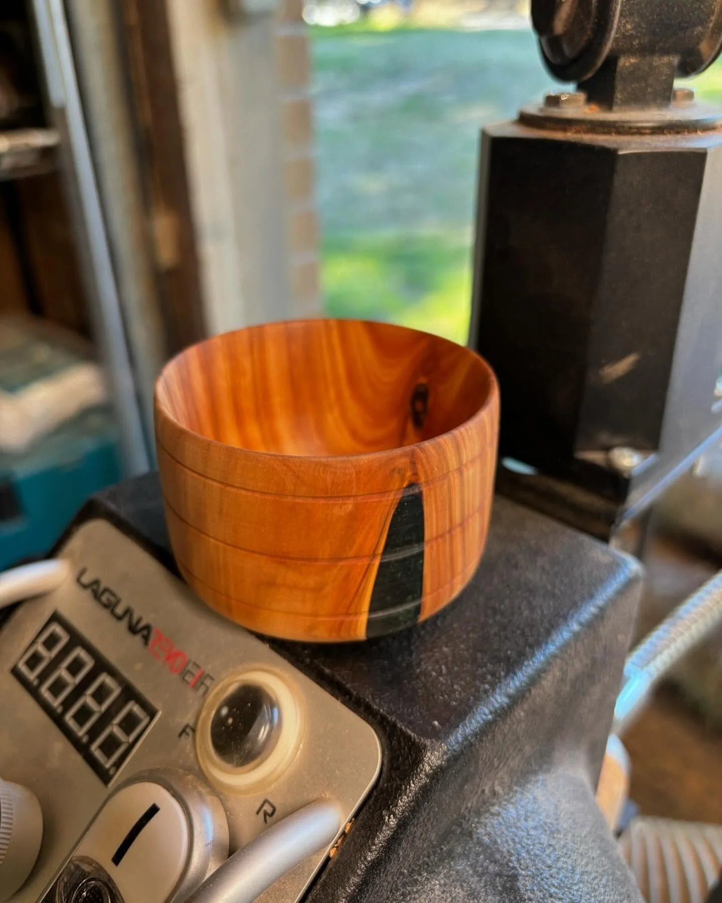 A small cedar bowl from a tree in our backyard that came down after the freeze a few years ago.

Looking good in those pinstripes!
 
#Tinkery 
#atx 
#woodworking 
#carpentry 
#dustylife 
#shoplife
#sawdust 
#make
#handmade
#gethandsdirty
#craft
#craf