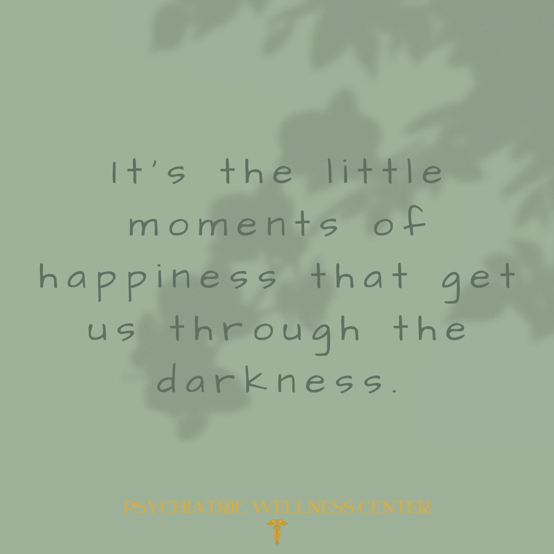 Even the littlest moments of happiness can get us through a tough time. Hold on to that happiness, you can get through this hard time. We are here for you and just a call away if you need an appointment 💚⁠
⁠
⁠
⁠
#MentalHealth #MentalHealthMatters #M