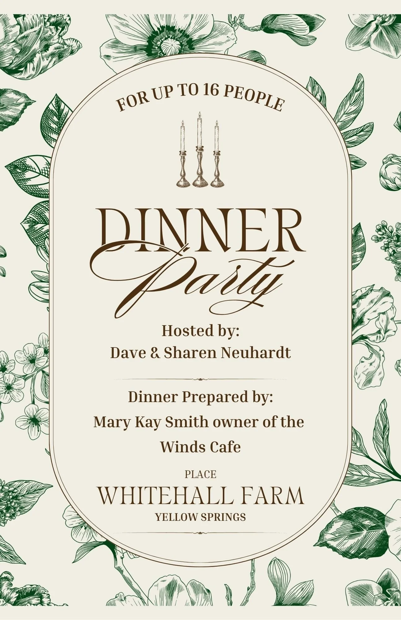 Live Auction - Dinner Party at Whitehall 