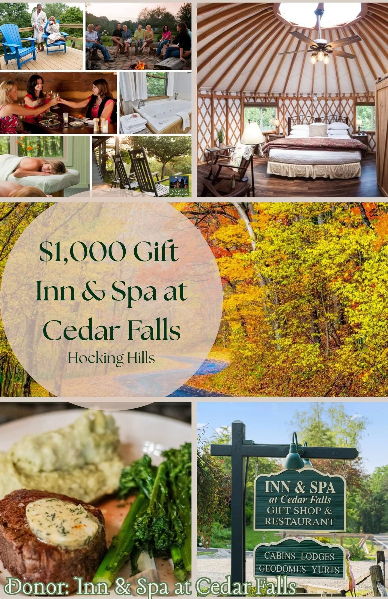 Live Auction - $1,000 Gift Card Inn & Spa Cedar Falls