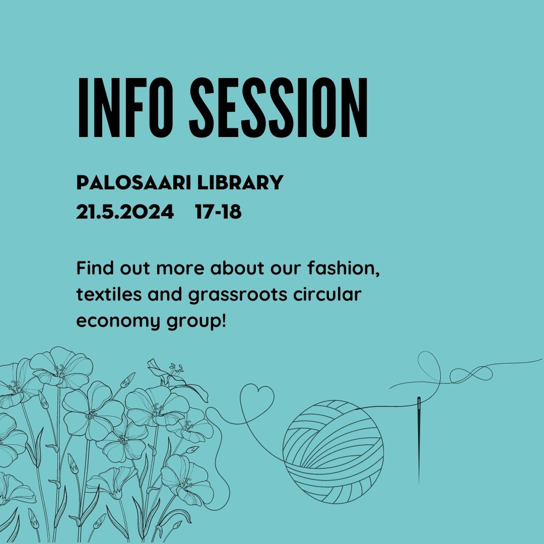 Are you interested in #fashion and #textiles? We warmly invite you to join @cooperative3e's grassroots circular economy group in Vaasa!

We&rsquo;re holding an info session at Palosaari Library on Tuesday 21st May at 5pm where we&rsquo;ll be planning