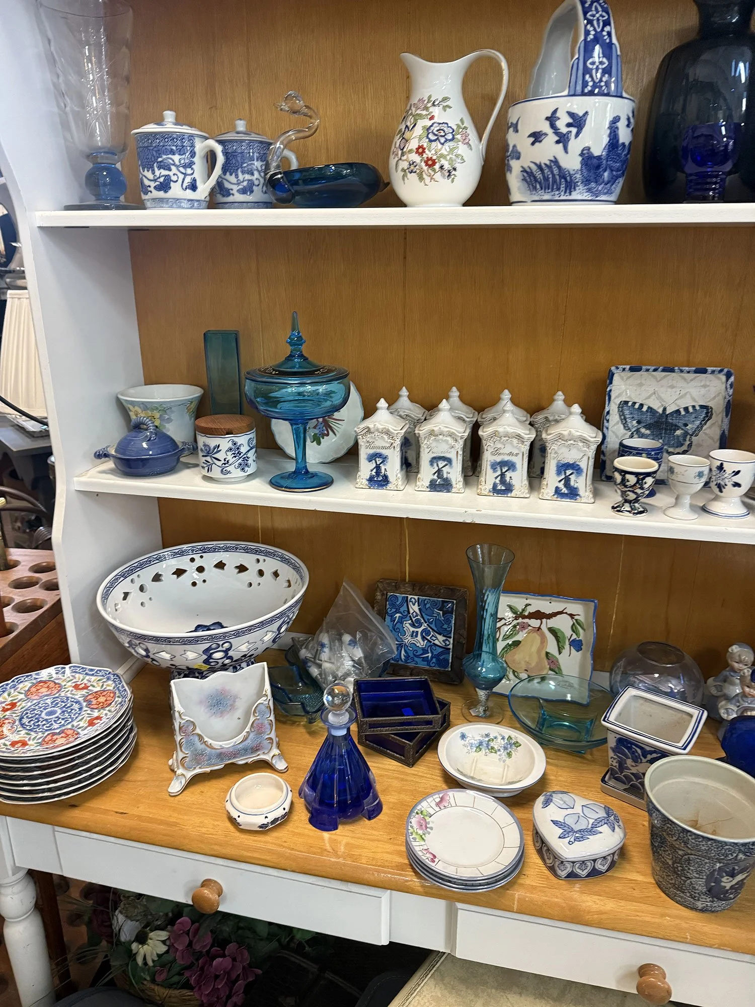 Vintage Blue and White Ceramics at Old Towne Antiques in Southern California
