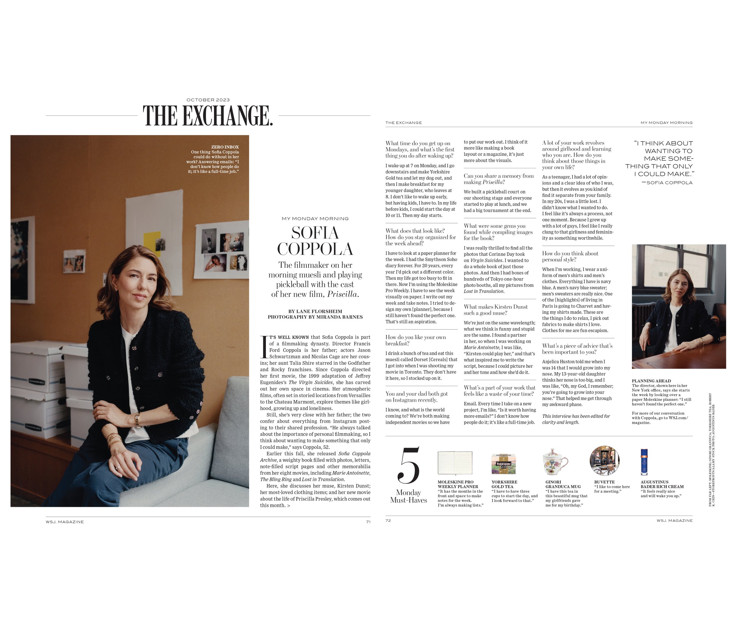   Sofia Coppola   Wall Street Journal Magazine, October 2023 